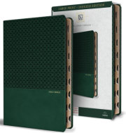 KJV Holy Bible, Large Print, Handy Size Format, Green Premium Imitation Leather with Ribbon Marker, Red Letter, Thumb Index 