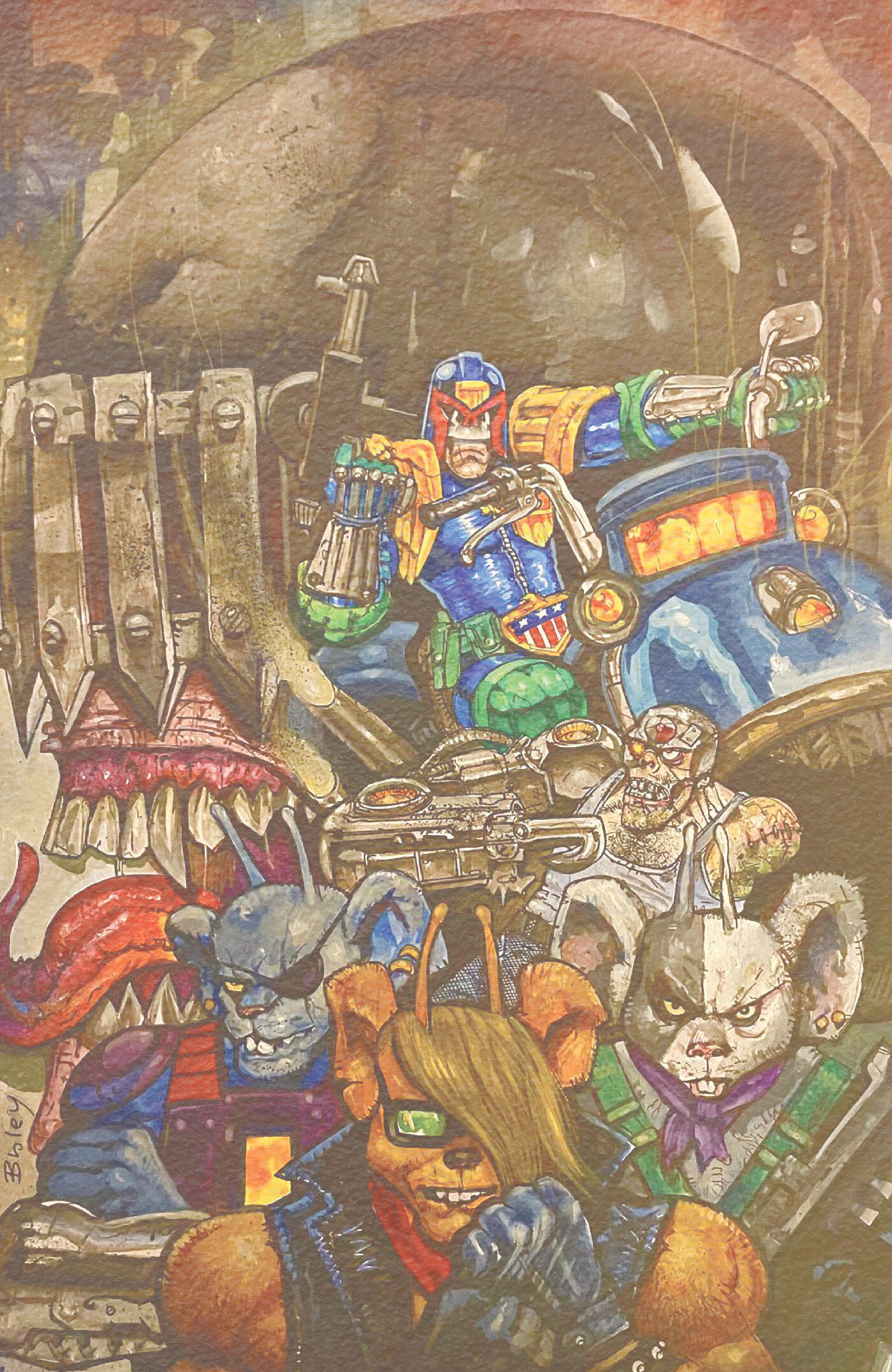 Judge Dredd/Biker Mice From Mars #2 Cover D Simon Bisley Foil Variant