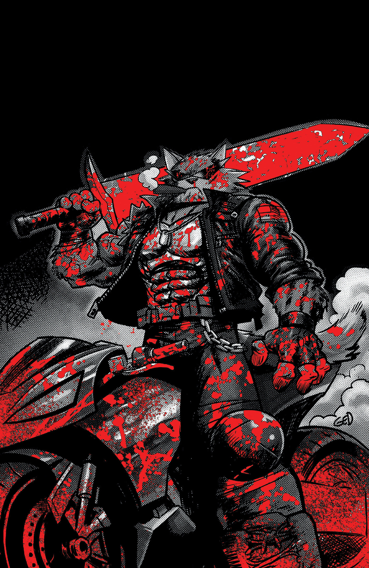 Super Mondo Mega Mutts #2 Cover H 1 in 50 Juan Gedeon Bloody Black & White Variant