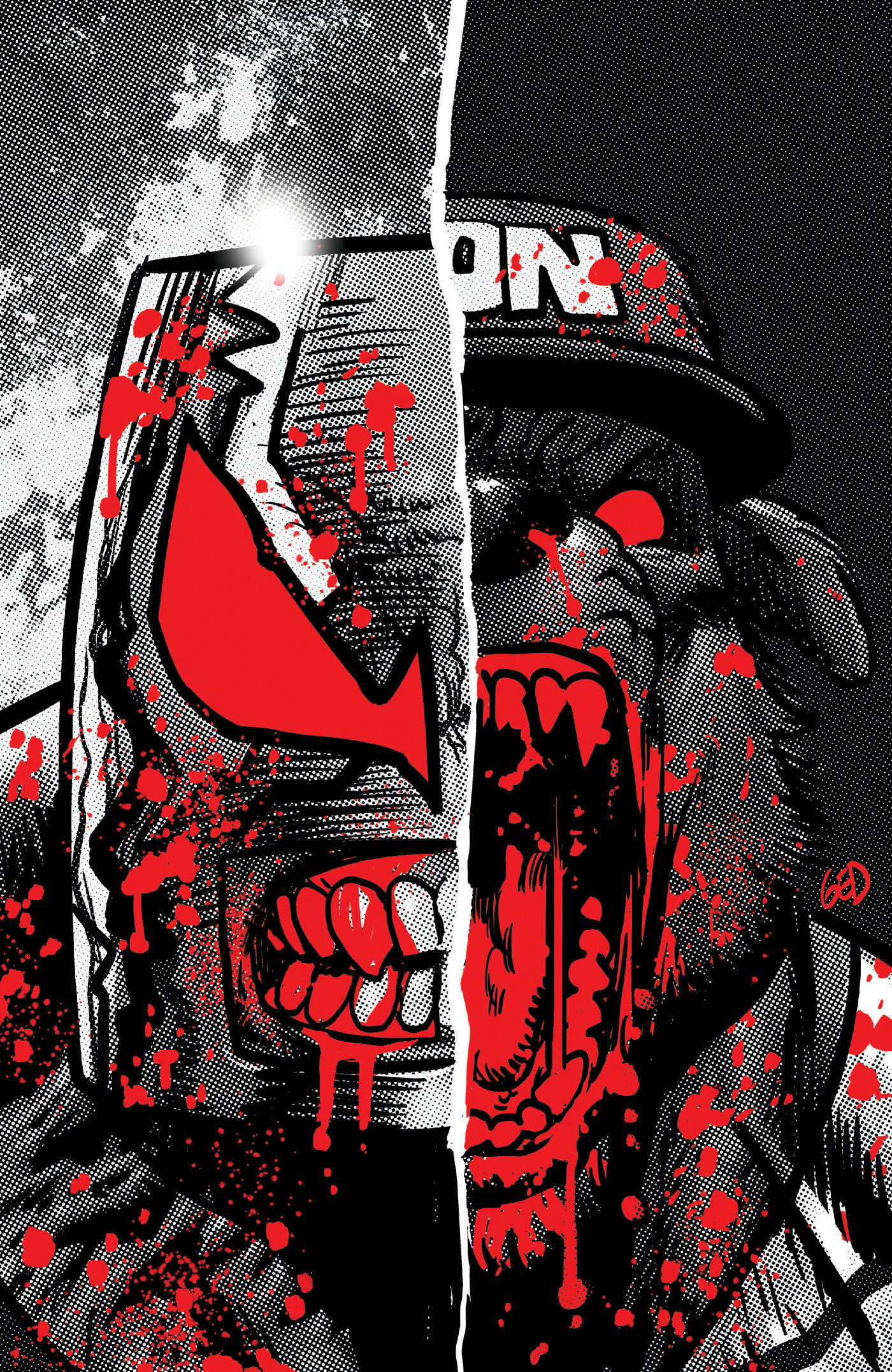 Super Mondo Mega Mutts #4 Cover F 1 in 50 Juan Gedeon Bloody Black & White Variant