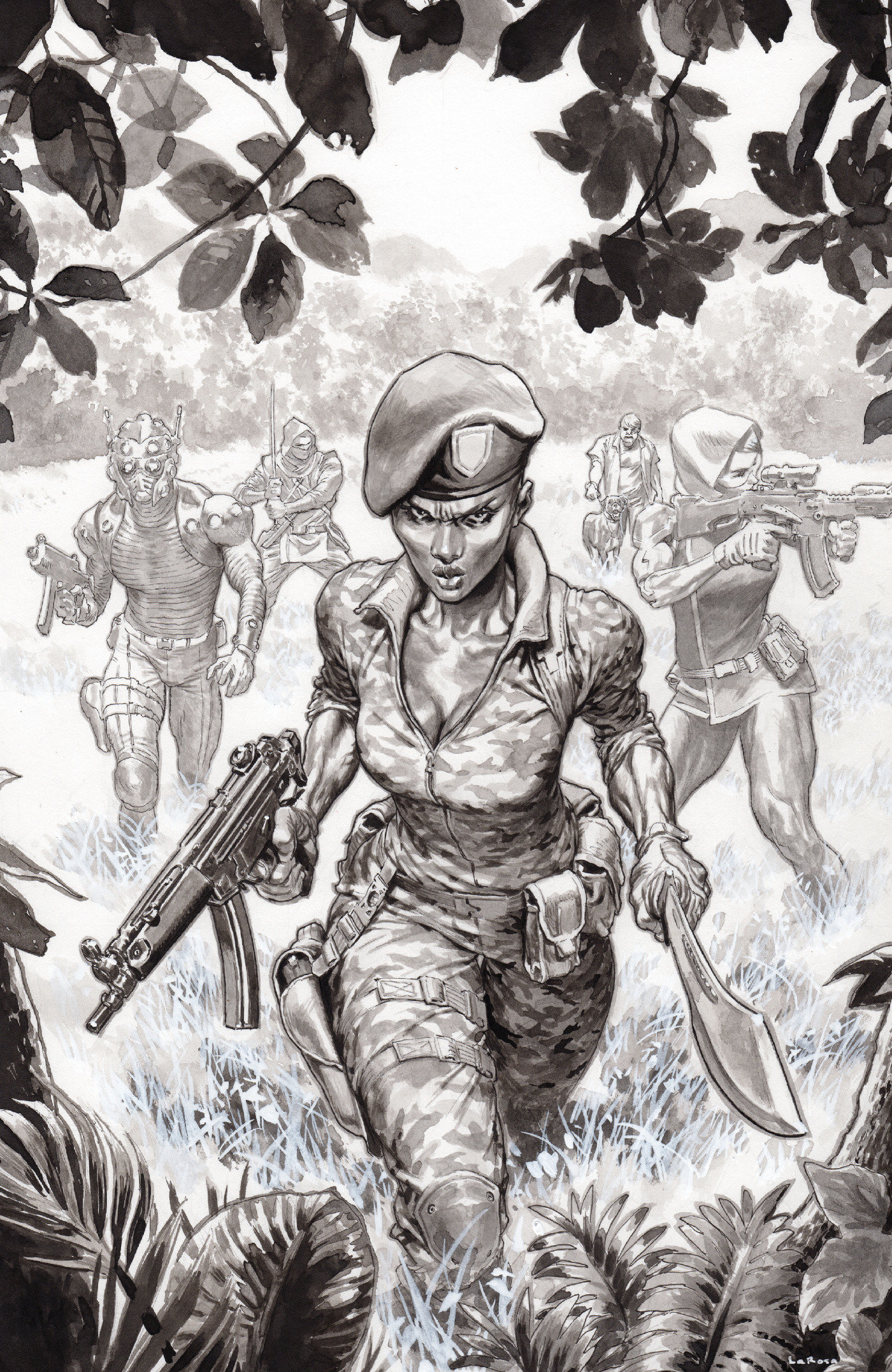 Fort Psycho #4 Cover C Lewis La Rosa Black & White 1:20 Variant