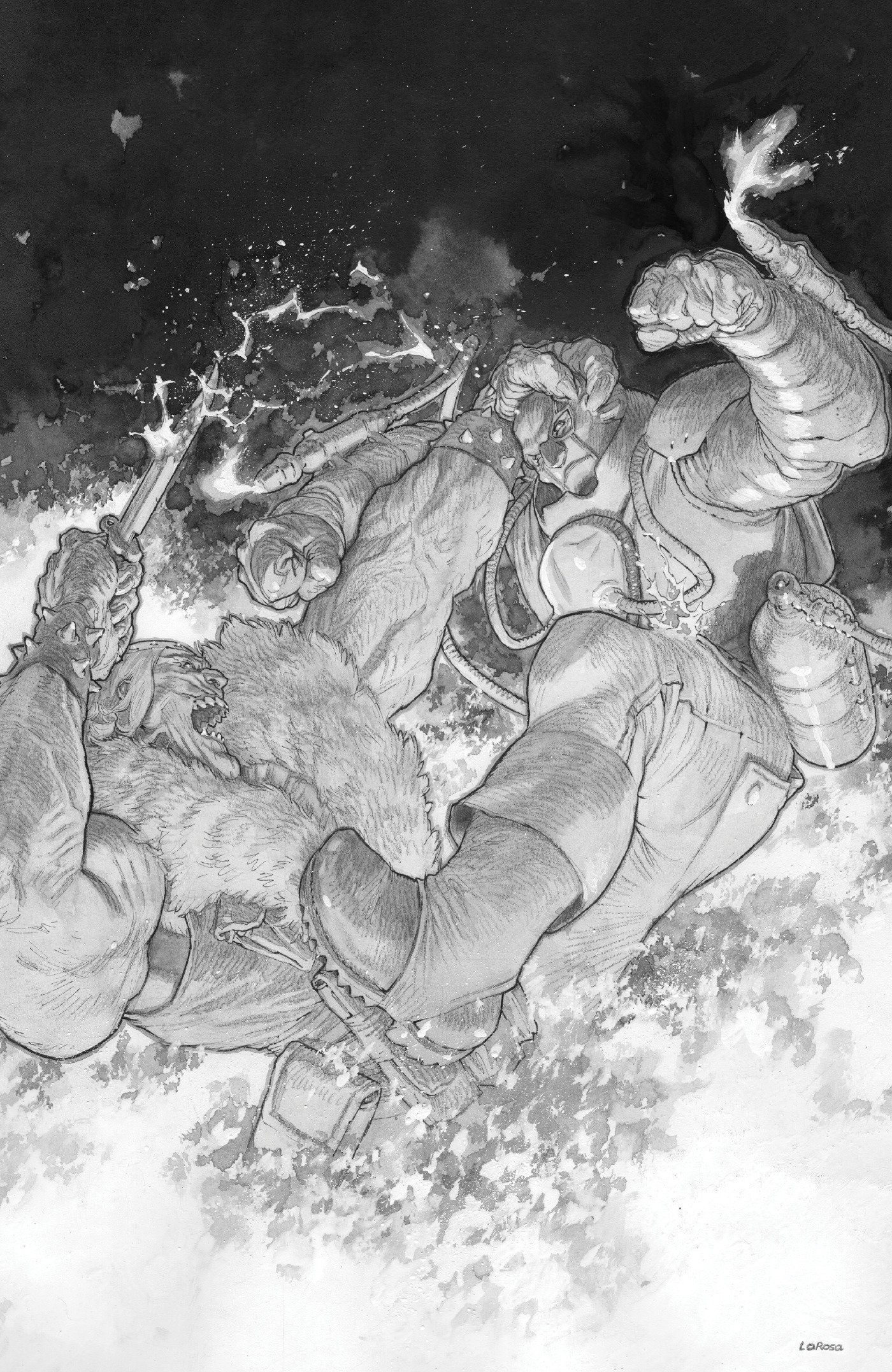 Fort Psycho #5 Cover D Lewis La Rosa Black & White 1:20 Variant