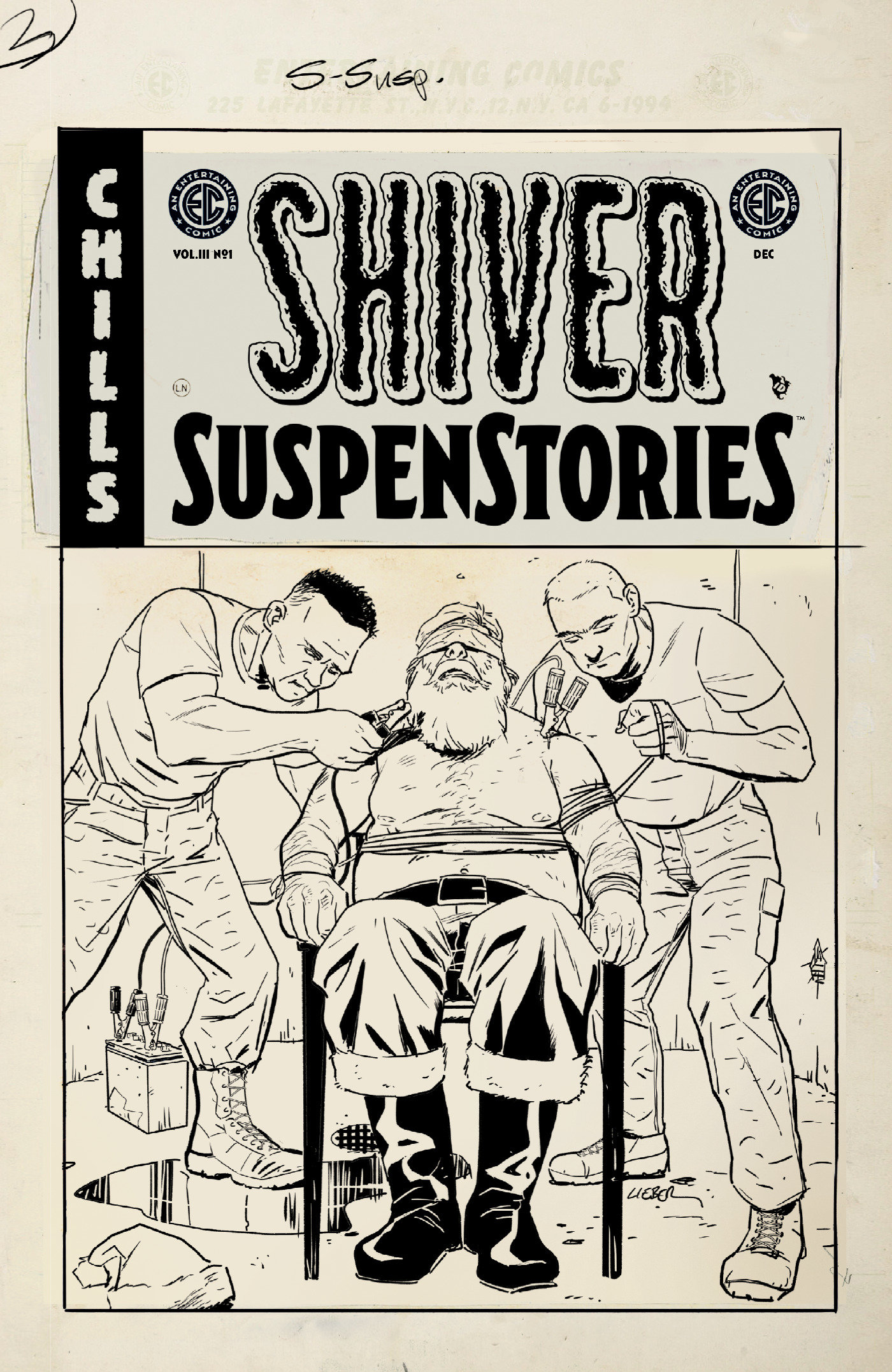 EC Shiver Suspen Stories 3 #1 Cover D Steve Lieber Black & White Artist Edition 1:20 Variant