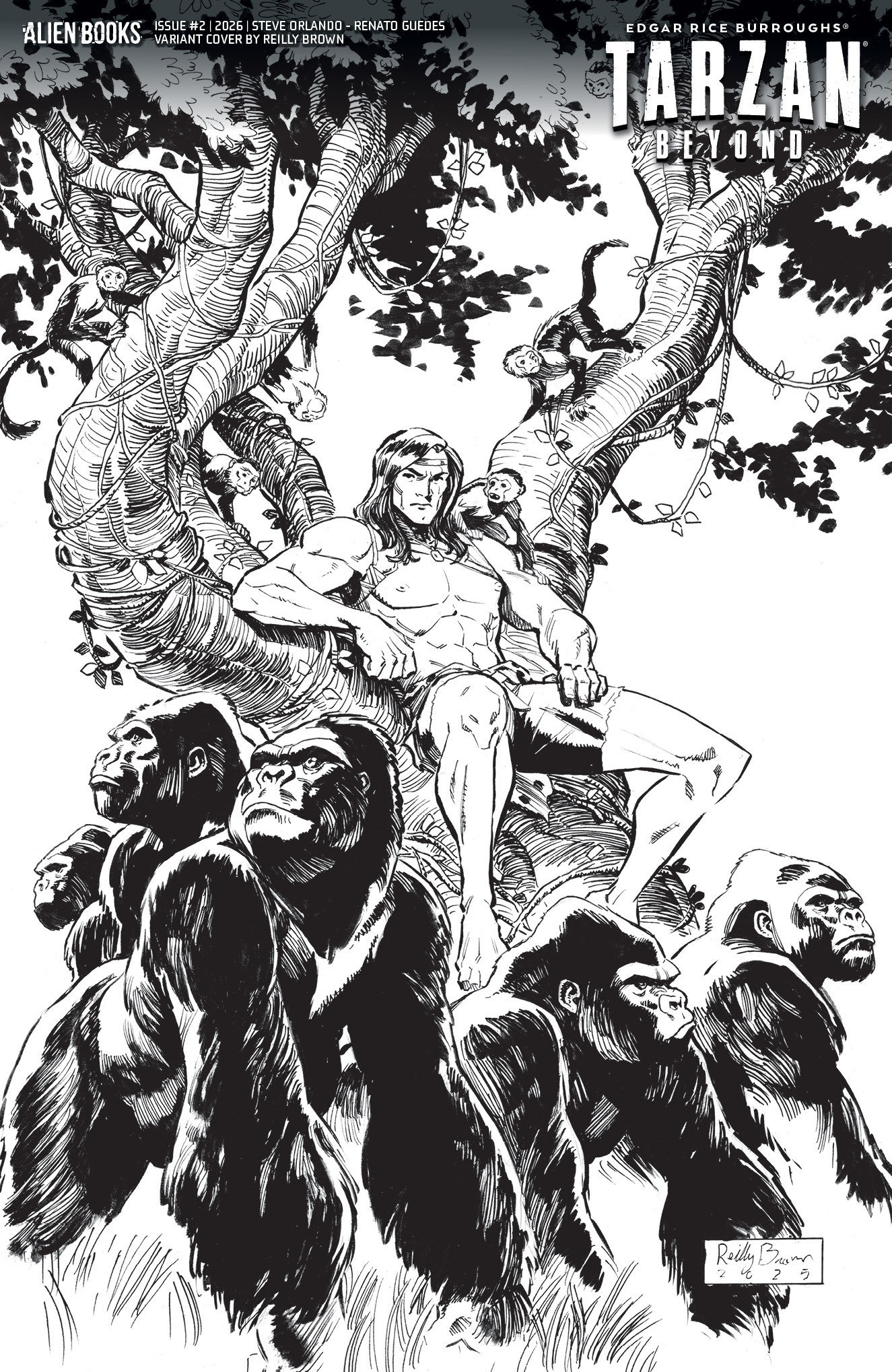 Tarzan Beyond #2 Variant D (Brown Black & White)