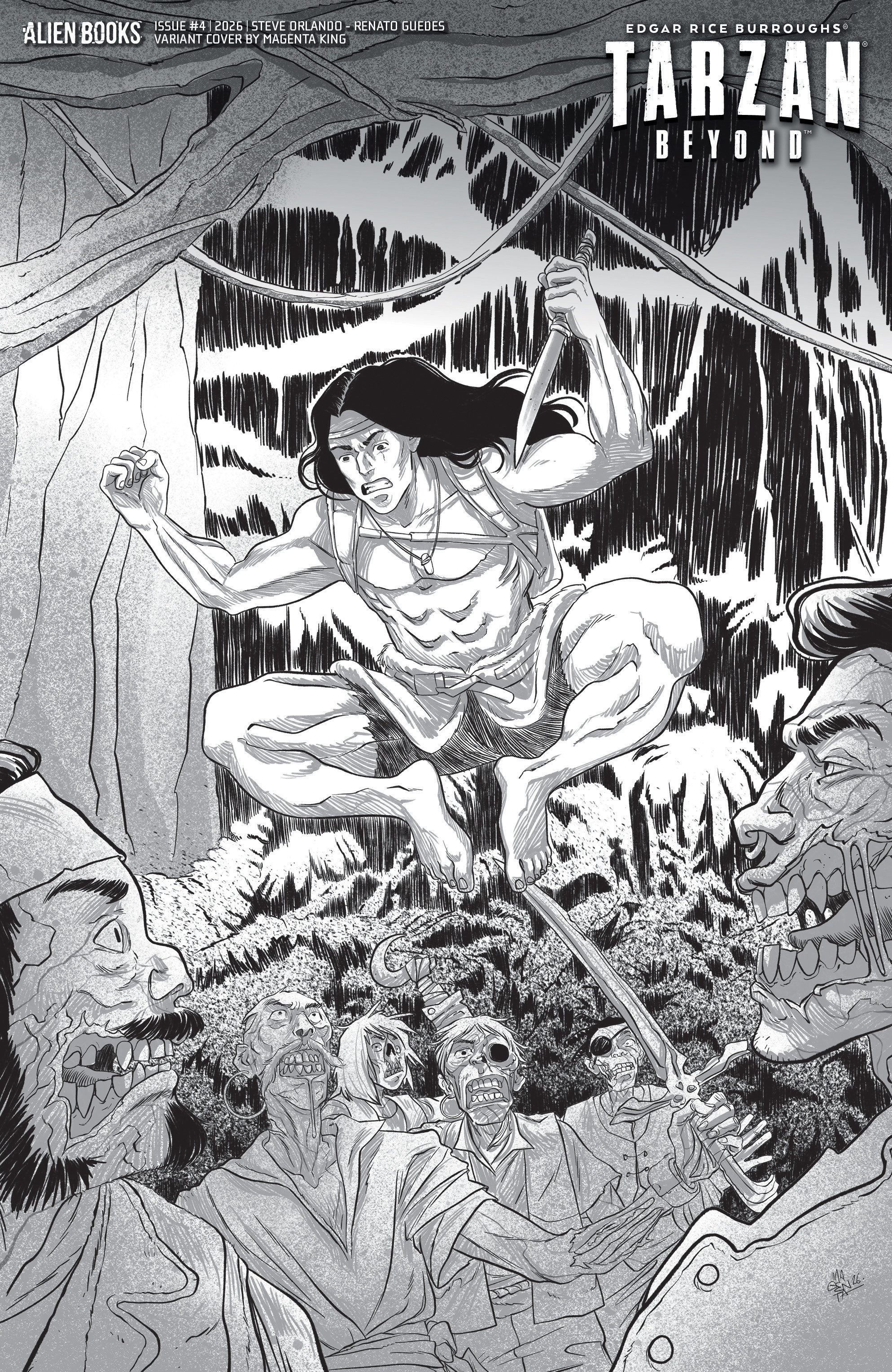 Tarzan Beyond #4 Variant D (King Black & White)