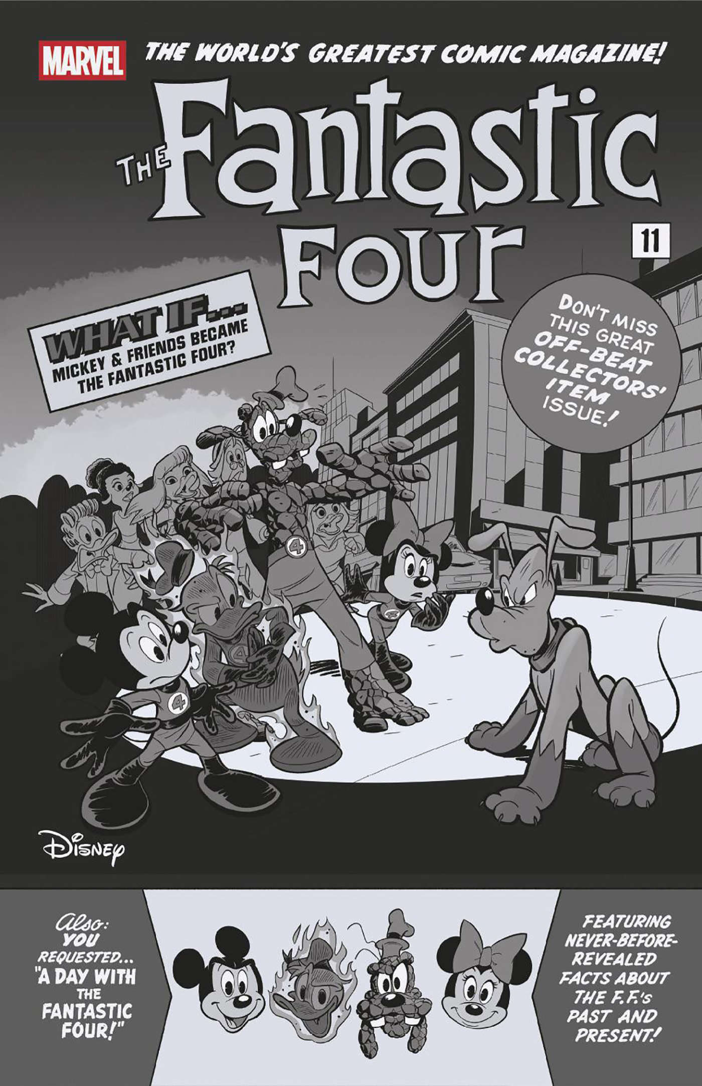 Fantastic Four #32 Emilio Urbano Black And White Disney What If? Fantastic Four Homage Variant [Doom]