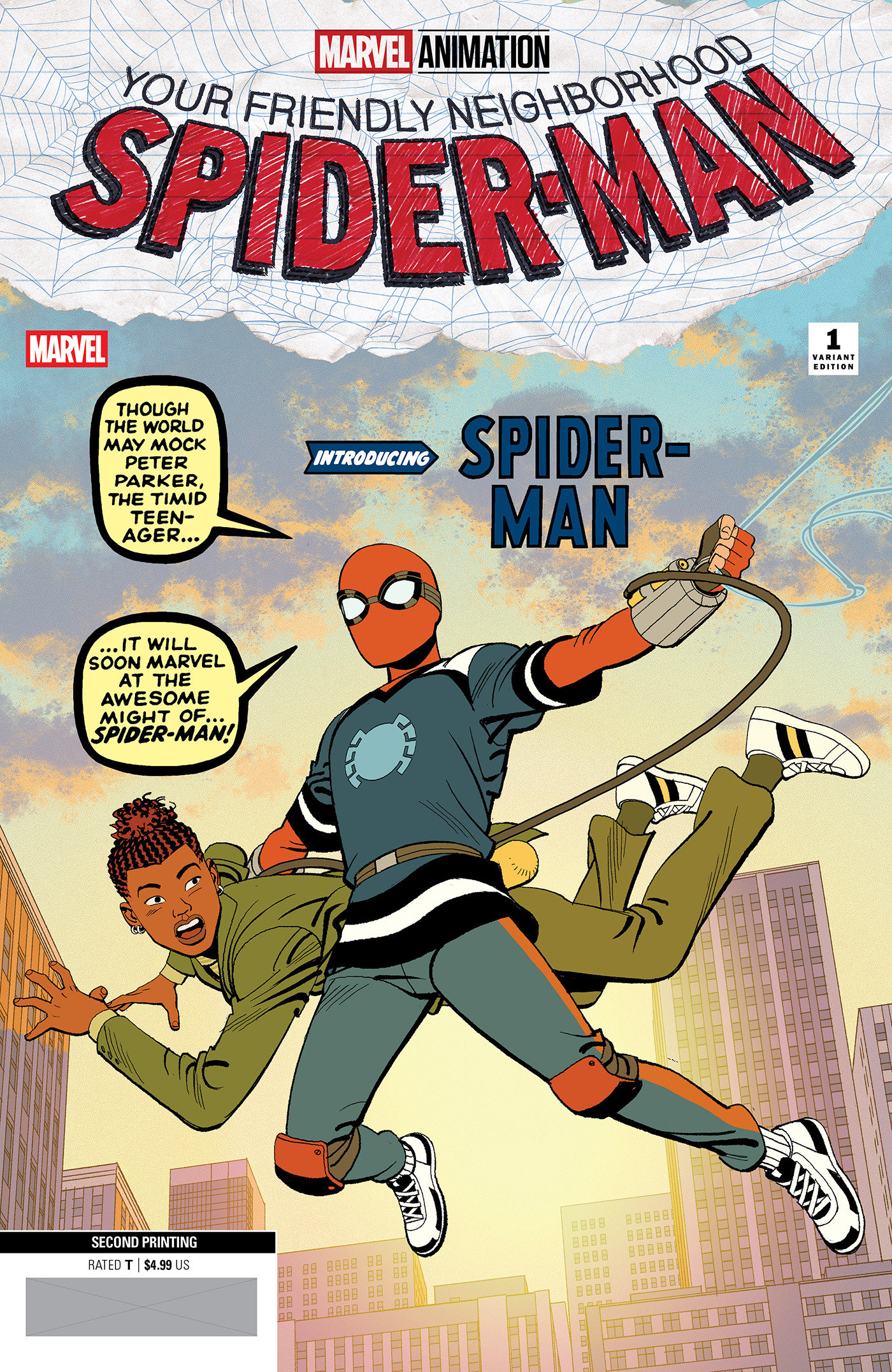 Your Friendly Neighborhood Spider-Man #1 Marvel Animation Wraparound Ratio 2 Nd Printing Variant