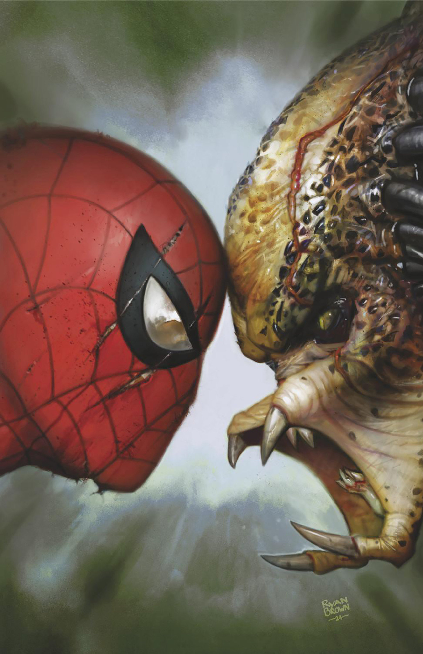 PREDATOR VS. SPIDER-MAN #1 RYAN BROWN RATIO VIRGIN 2ND PRINTING VARIANT