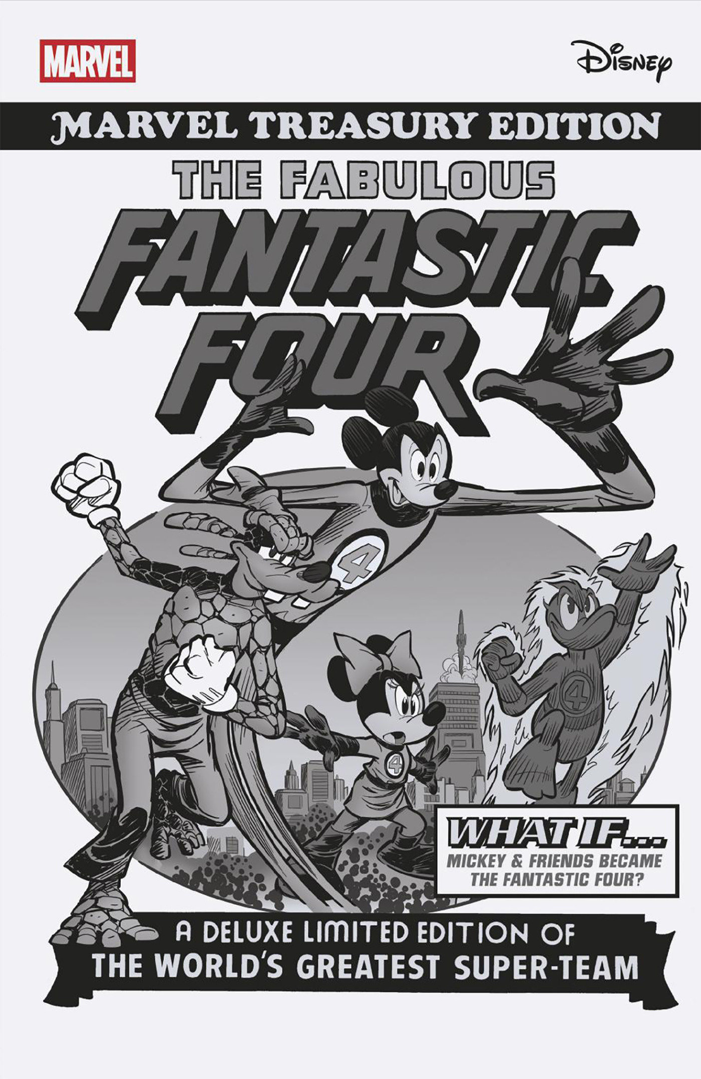 FANTASTIC FOUR #2 ALESSANDRO PASTROVICCHIO BLACK AND WHITE DISNEY WHAT IF? FANTASTIC FOUR HOMAGE VARIANT