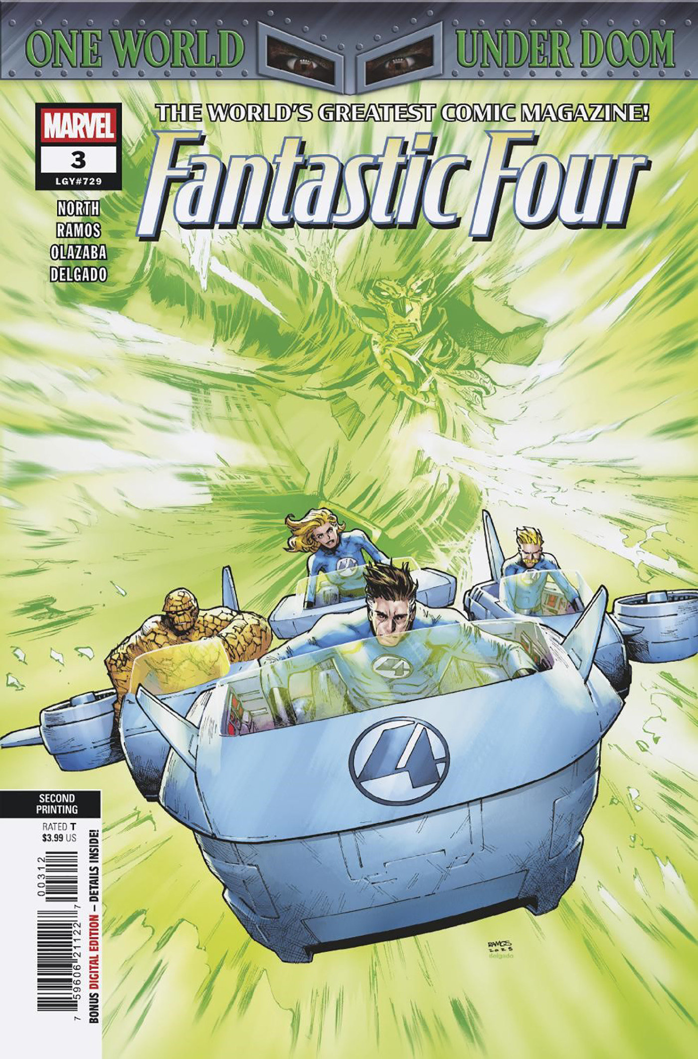 Weekly Pull list - FANTASTIC FOUR #3 HUMBERTO RAMOS 2ND PRINTING VARIANT [DOOM]