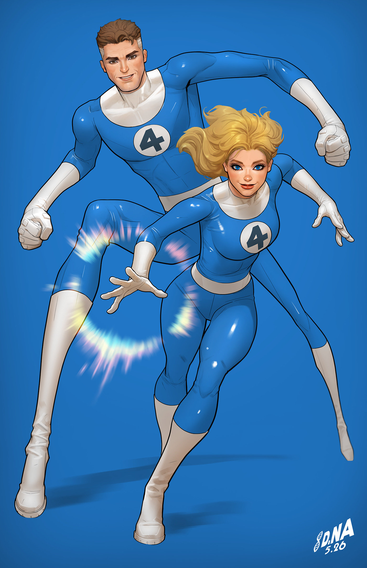 Fantastic Four #14 David Nakayama Color Block Blue Full Art Variant