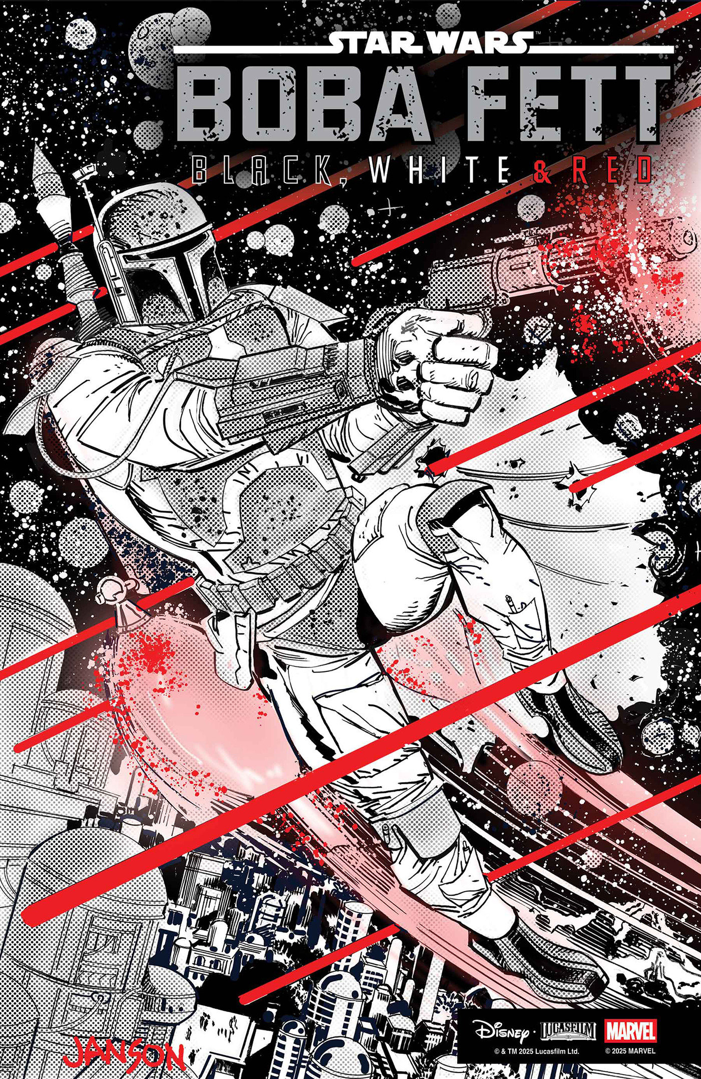 STAR WARS: BOBA FETT - BLACK, WHITE & RED #3 KLAUS JANSON VARIANT