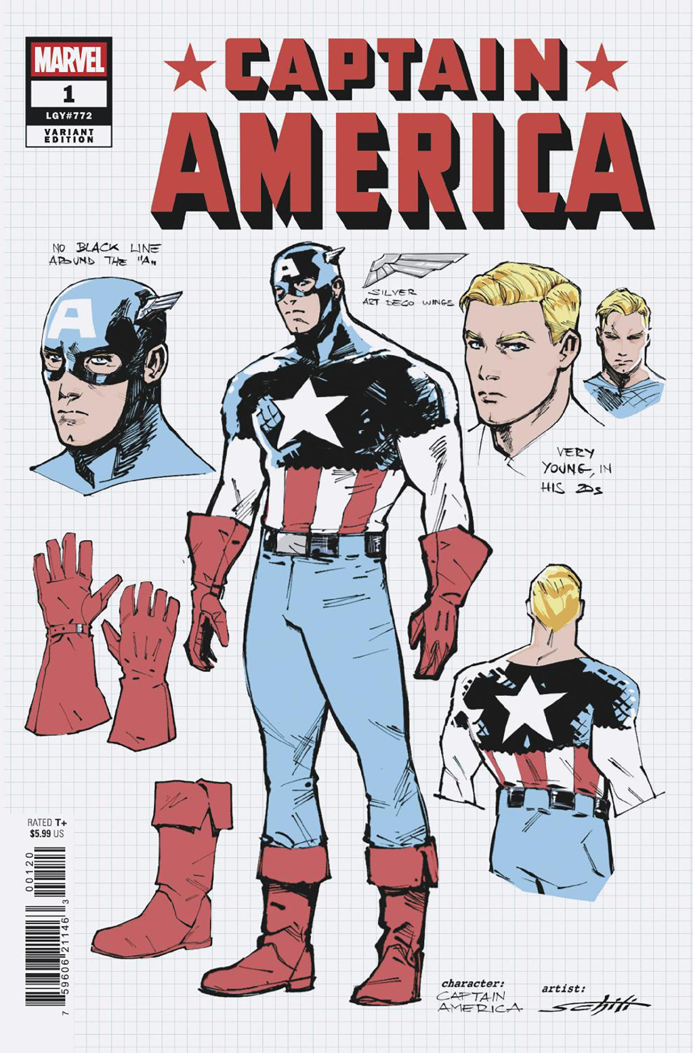 Weekly Pull list - CAPTAIN AMERICA #1 VALERIO SCHITI DESIGN VARIANT