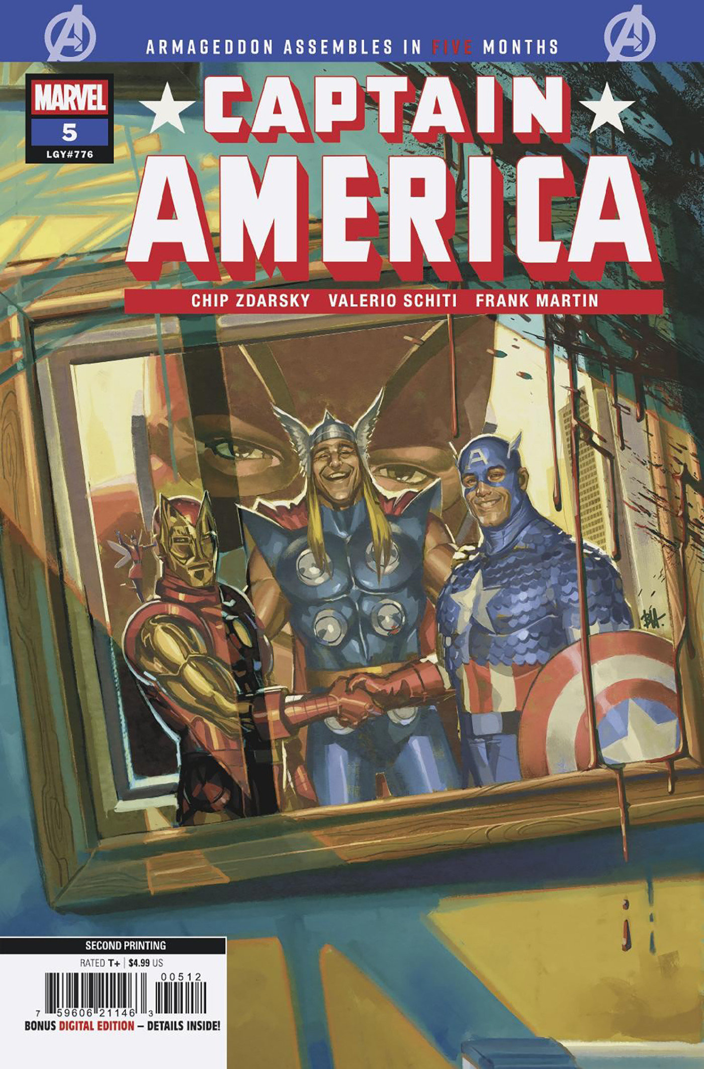Captain America #5 Ben Harvey 2 Nd Printing Variant