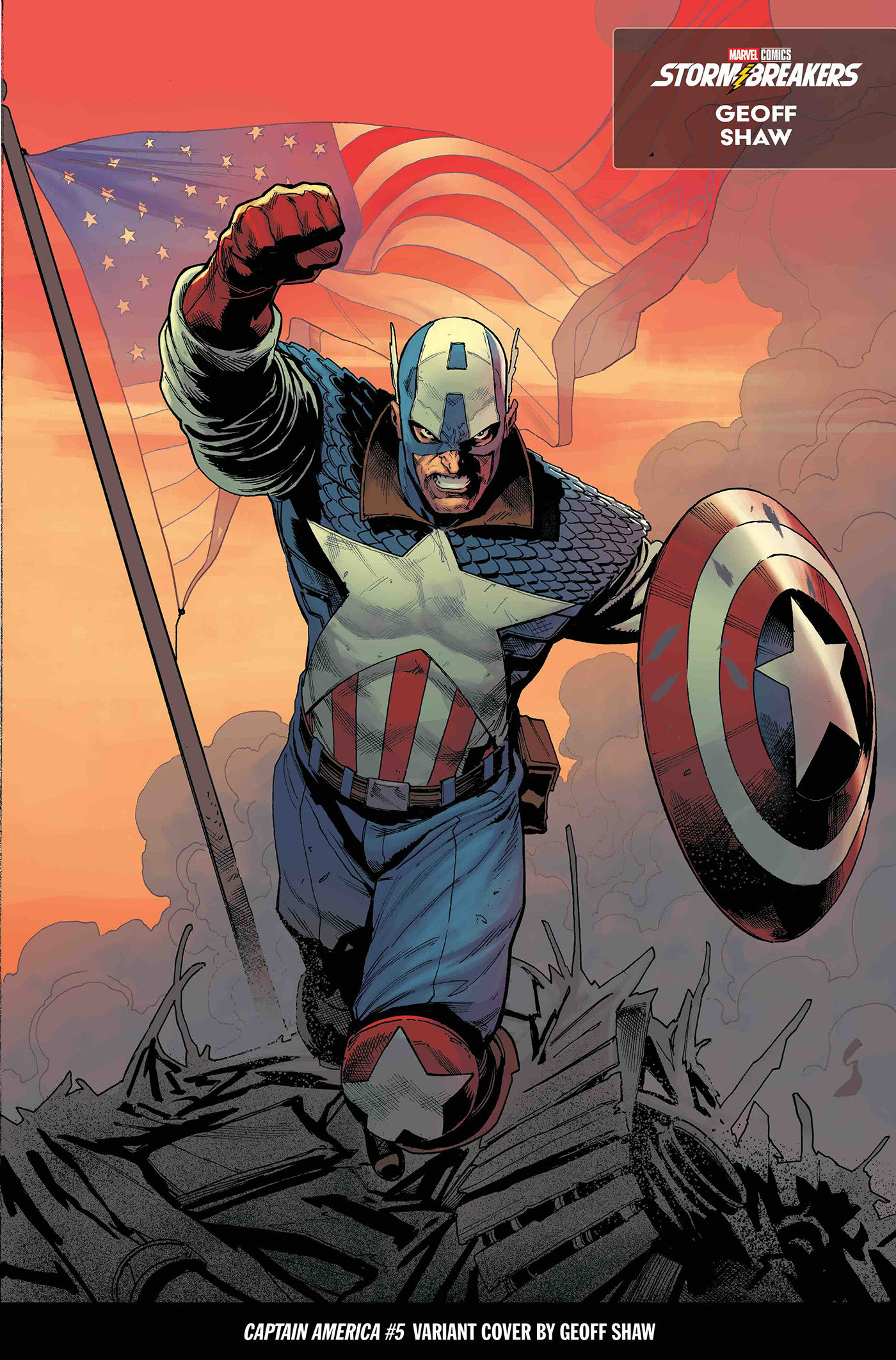 Weekly Pull list - CAPTAIN AMERICA #5 GEOFF SHAW FROM THE CHAOS A COSTUME VARIANT