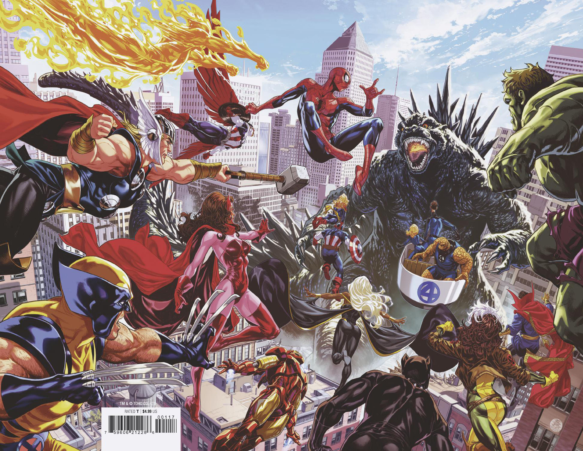 GODZILLA DESTROYS THE MARVEL UNIVERSE #1 MARK BROOKS VIRGIN VARIANT