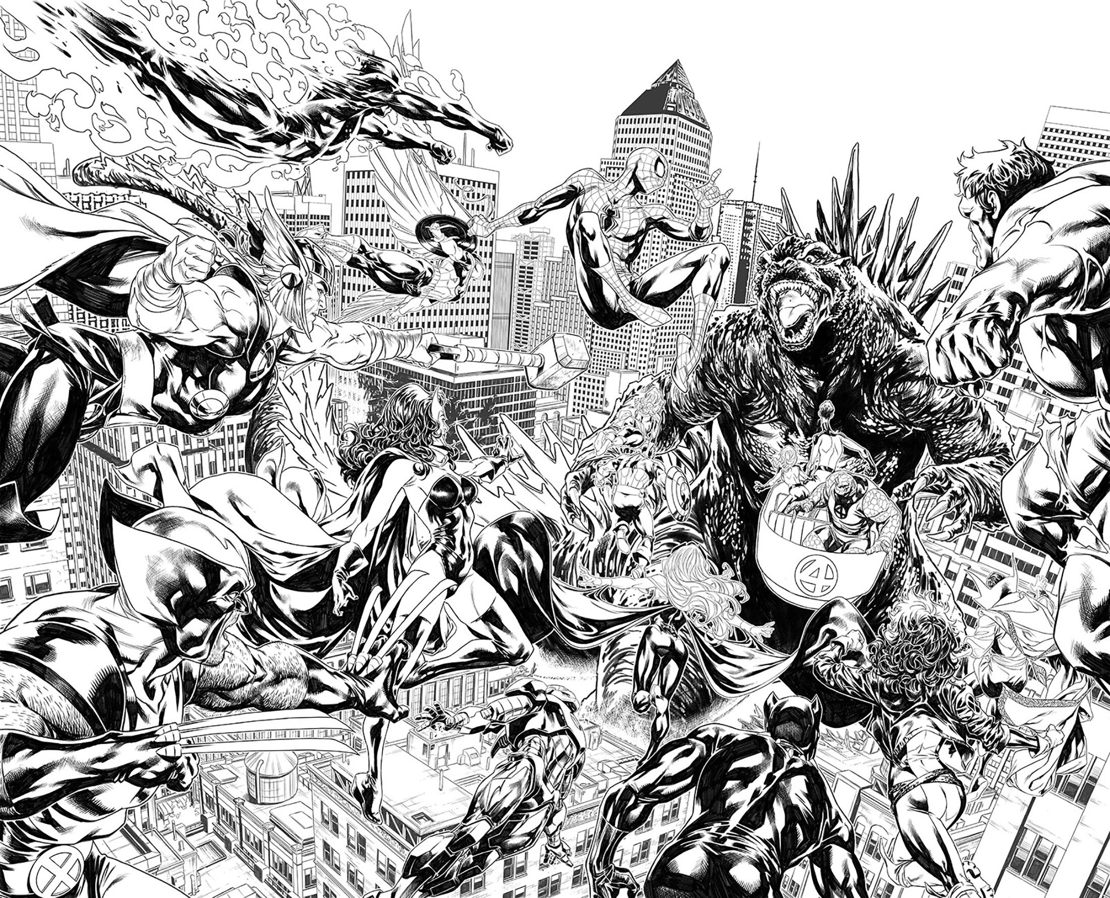 GODZILLA DESTROYS THE MARVEL UNIVERSE #1 MARK BROOKS RATIO VIRGIN 2ND PRINTING VARIANT