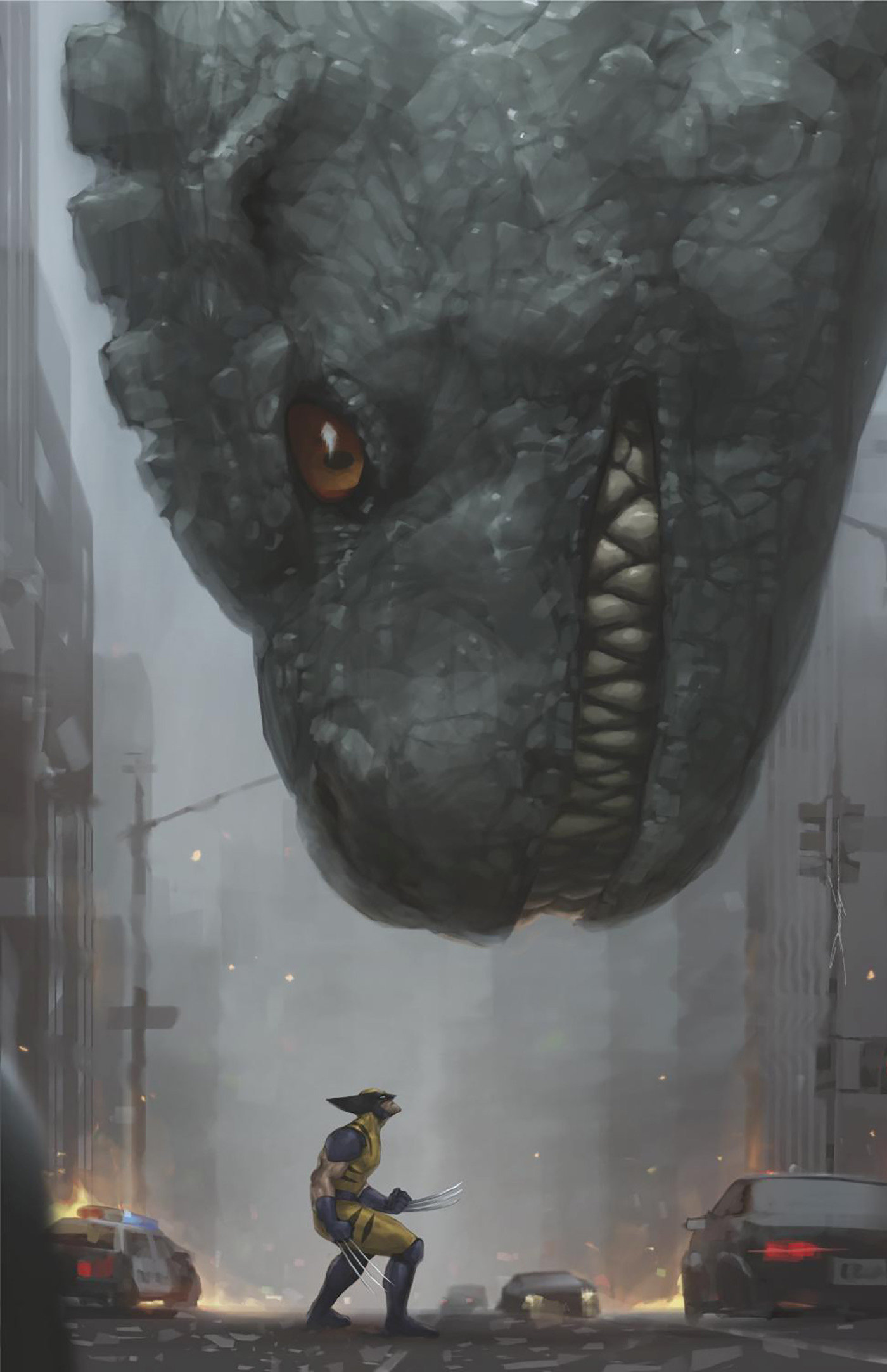 GODZILLA DESTROYS THE MARVEL UNIVERSE #3 JEEHYUNG LEE VIRGIN VARIANT