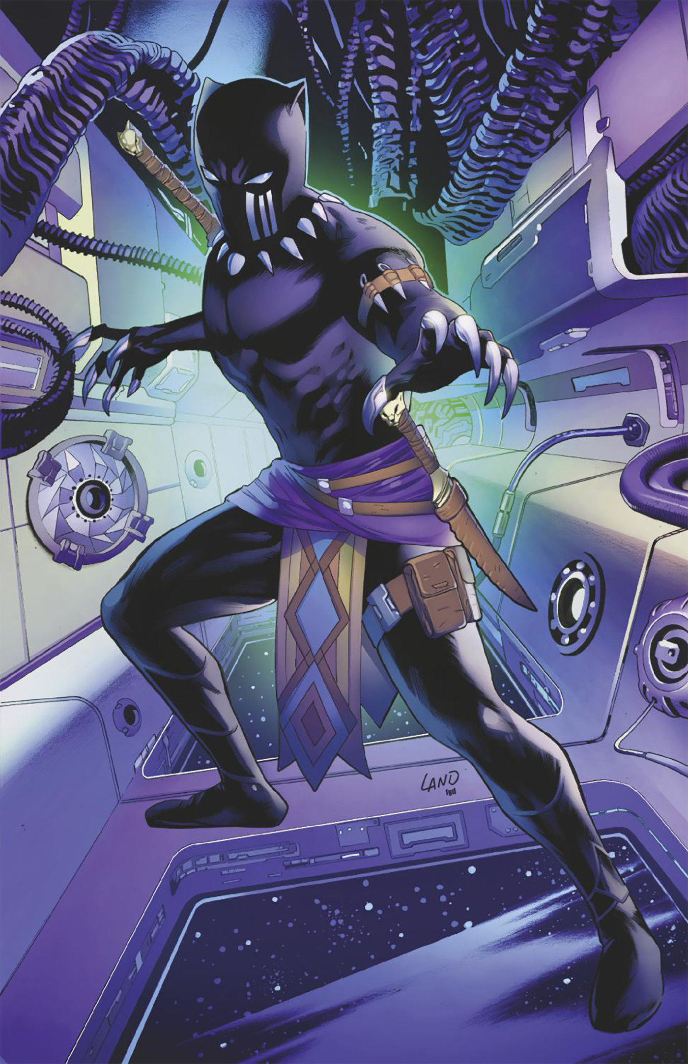 BLACK PANTHER: INTERGALACTIC #1 GREG LAND BLACK PANTHER VIRGIN VARIANT