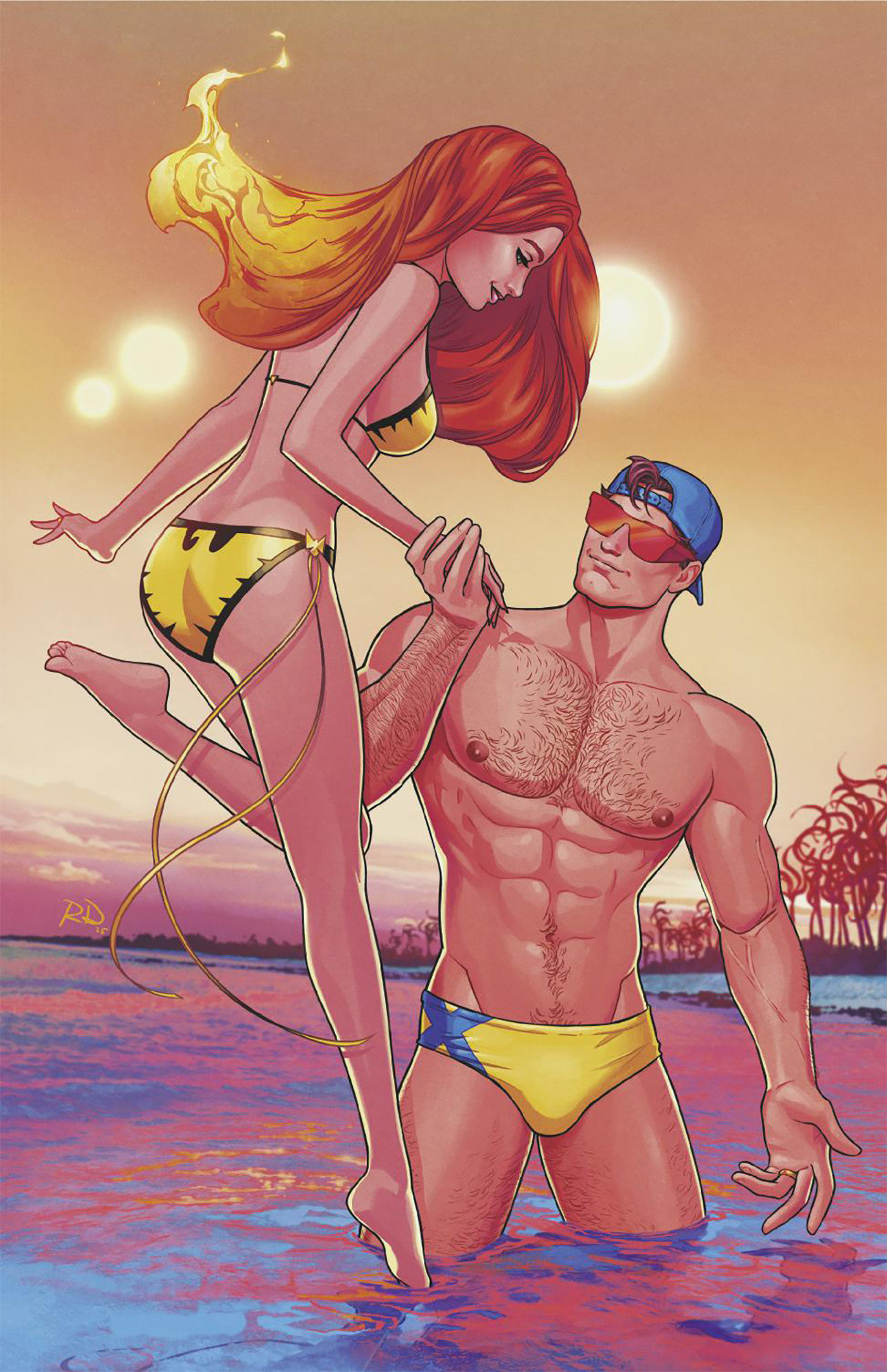 MARVEL SWIMSUIT SPECIAL: FRIENDS, FOES & RIVALS #1 RUSSELL DAUTERMAN VIRGIN VARIANT