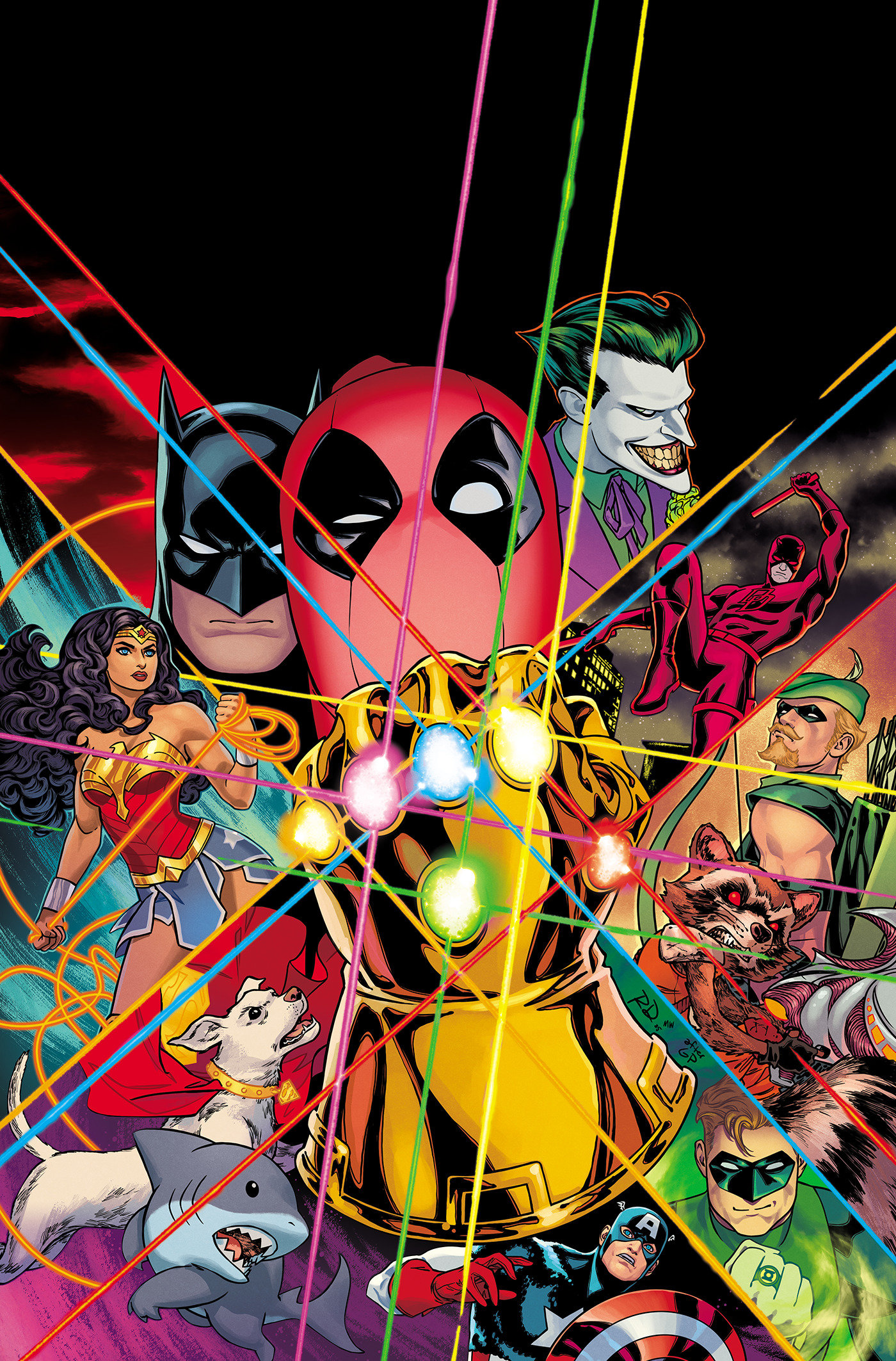 Marvel/DC: Deadpool/Batman #1 Russell Dauterman Ratio Virgin 3rd Printin Variant