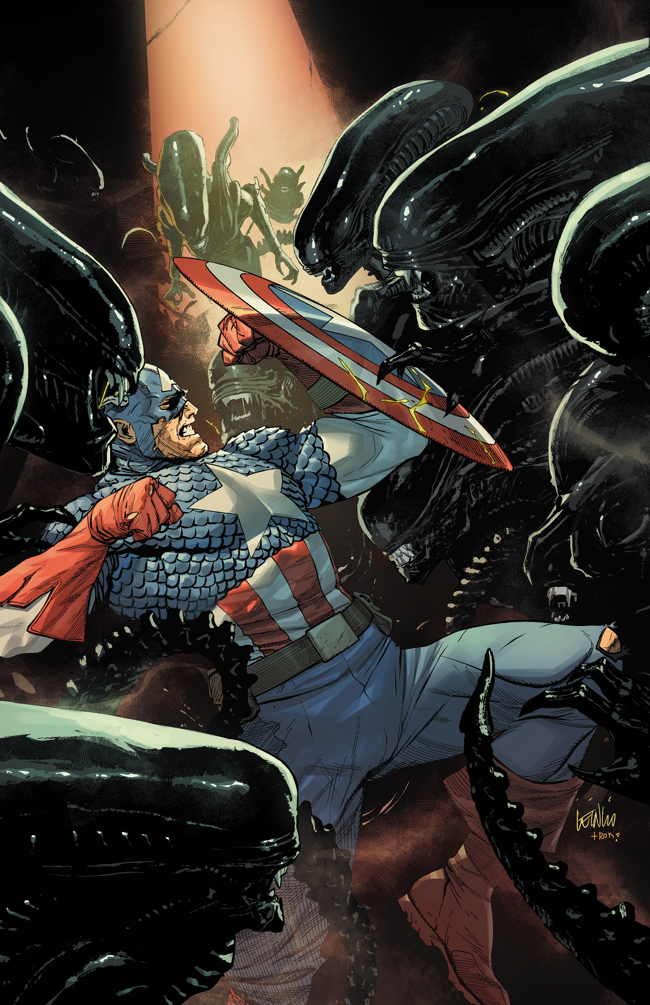 ALIEN VS. CAPTAIN AMERICA #1 LEINIL YU VIRGIN VARIANT