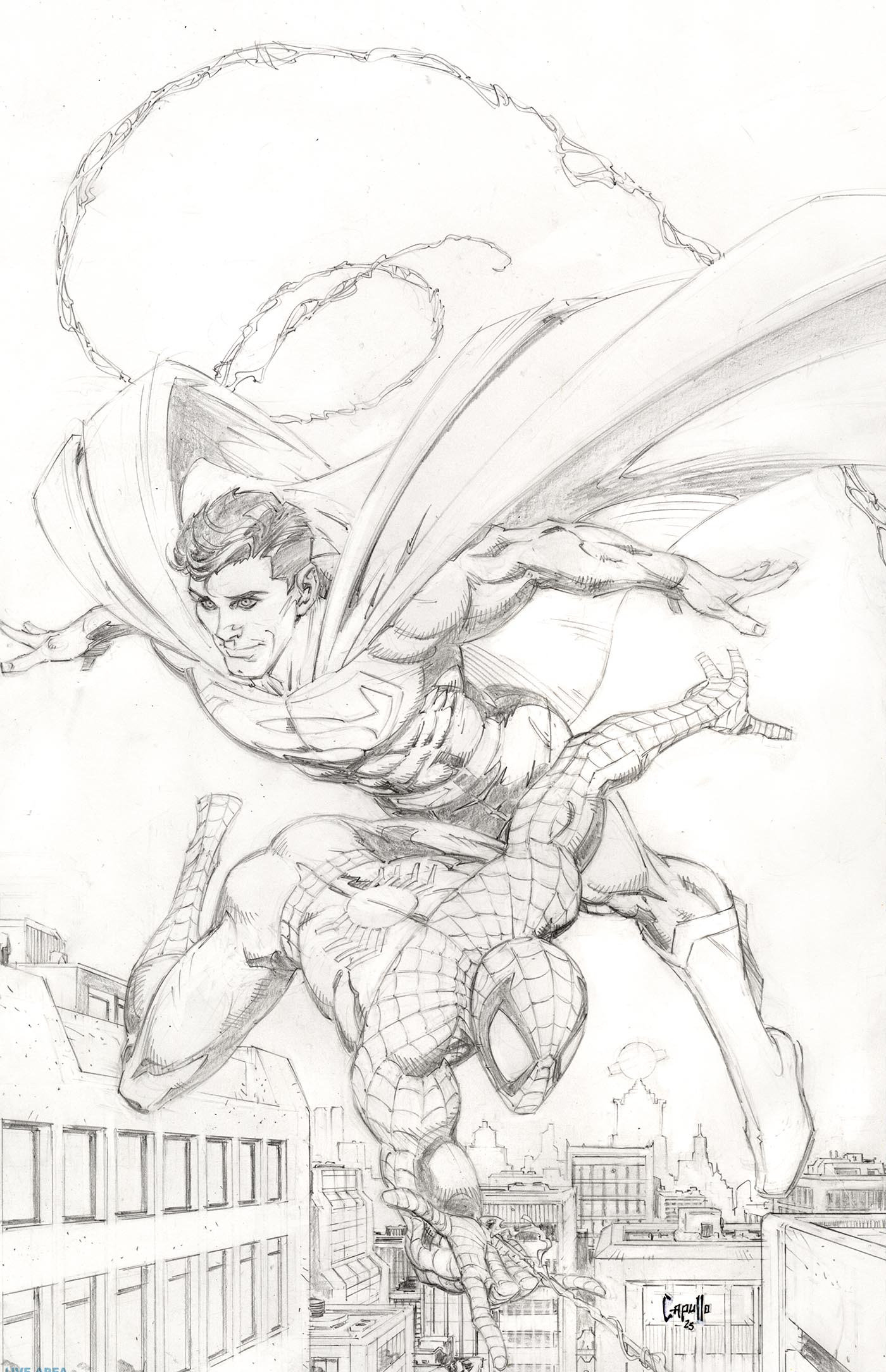 Marvel/DC: Spider-Man/Superman #1 Greg Capullo Full Art Sketch Variant