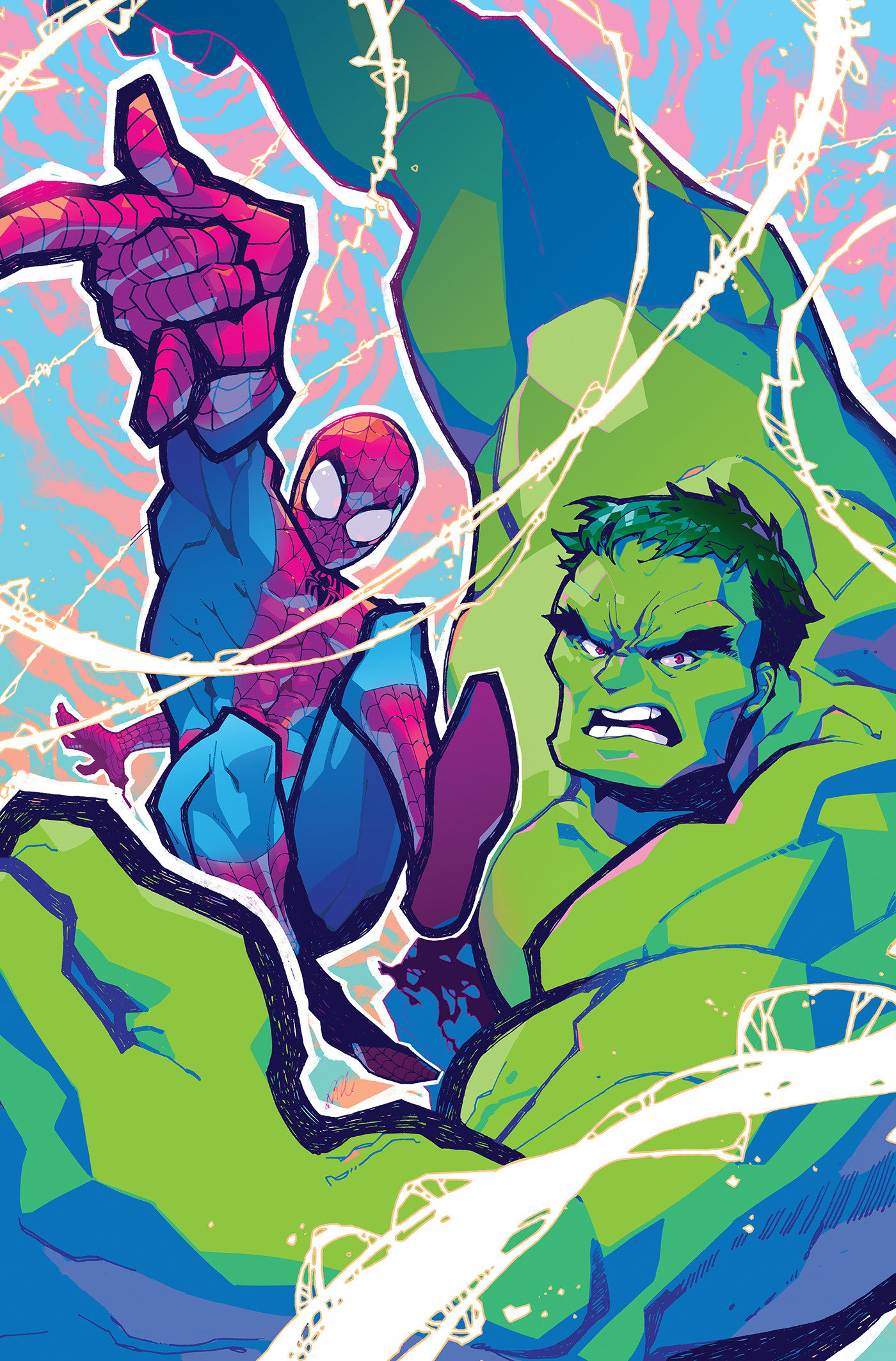 SPIDER-MAN/HULK: FIRE AND BRIMSTONE #1 ROSE BESCH VIRGIN VARIANT