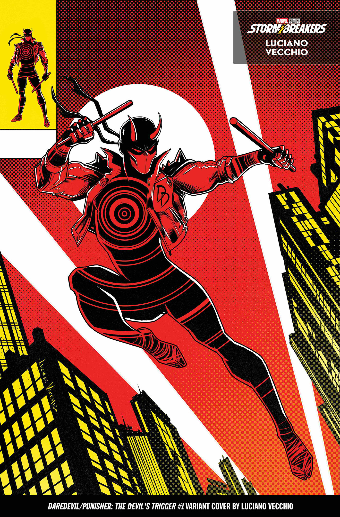 DAREDEVIL/PUNISHER: THE DEVIL'S TRIGGER #1 LUCIANO VECCHIO FROM THE CHAOS A COSTUME VARIANT