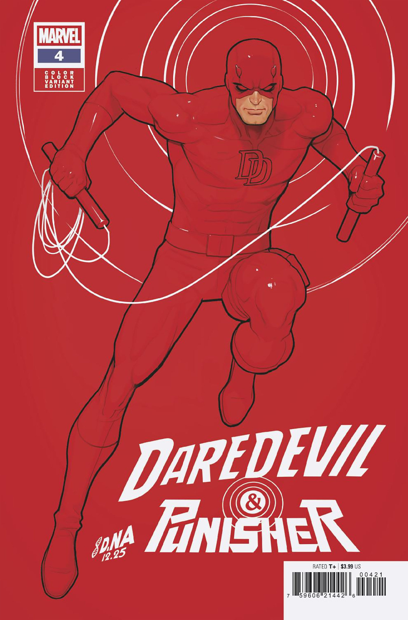 DAREDEVIL/PUNISHER: THE DEVIL'S TRIGGER #4 DAVID NAKAYAMA COLOR BLOCK RED VARIANT