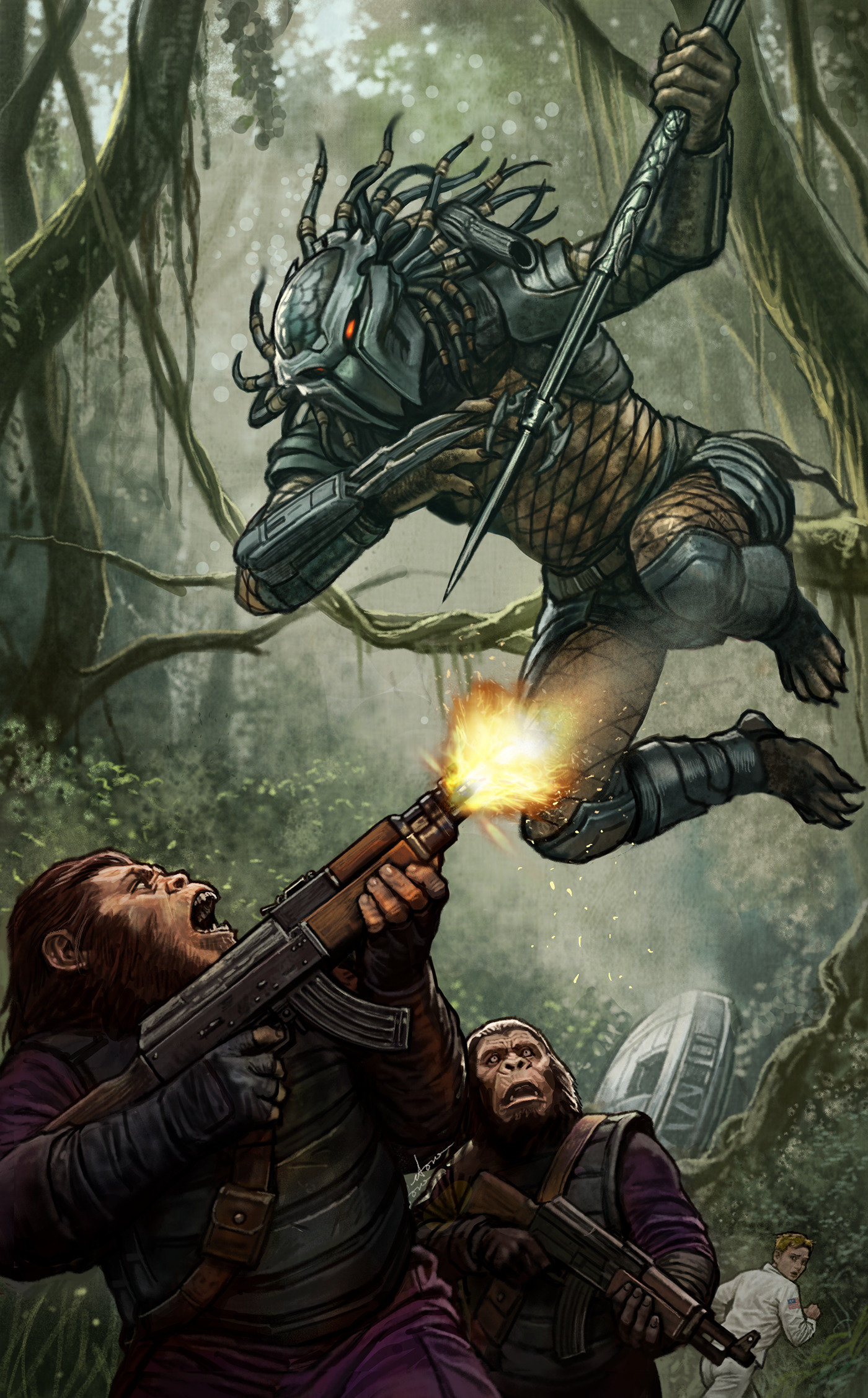 Predator vs. The Planet Of The Apes #1 Stonehouse Full Art Variant
