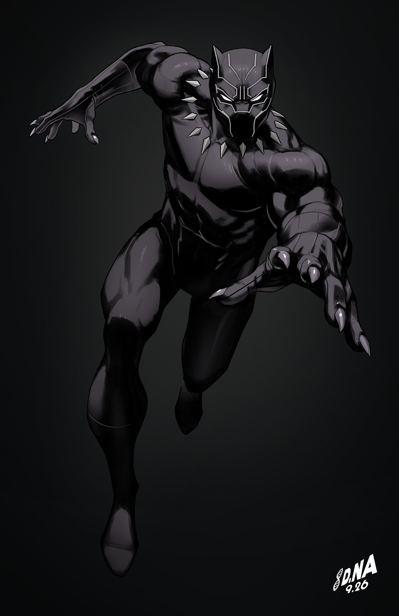 BLACK PANTHER/NAMOR: DOOMED #4 DAVID NAKAYAMA COLOR BLOCK BLACK VIRGIN 1:50 VARIANT