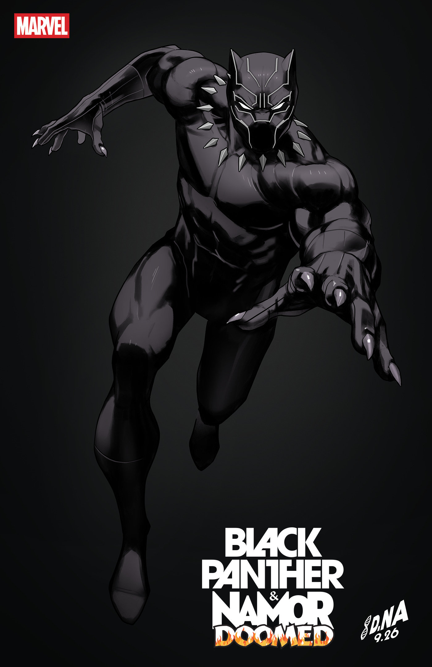 BLACK PANTHER/NAMOR: DOOMED #4 DAVID NAKAYAMA COLOR BLOCK BLACK VARIANT