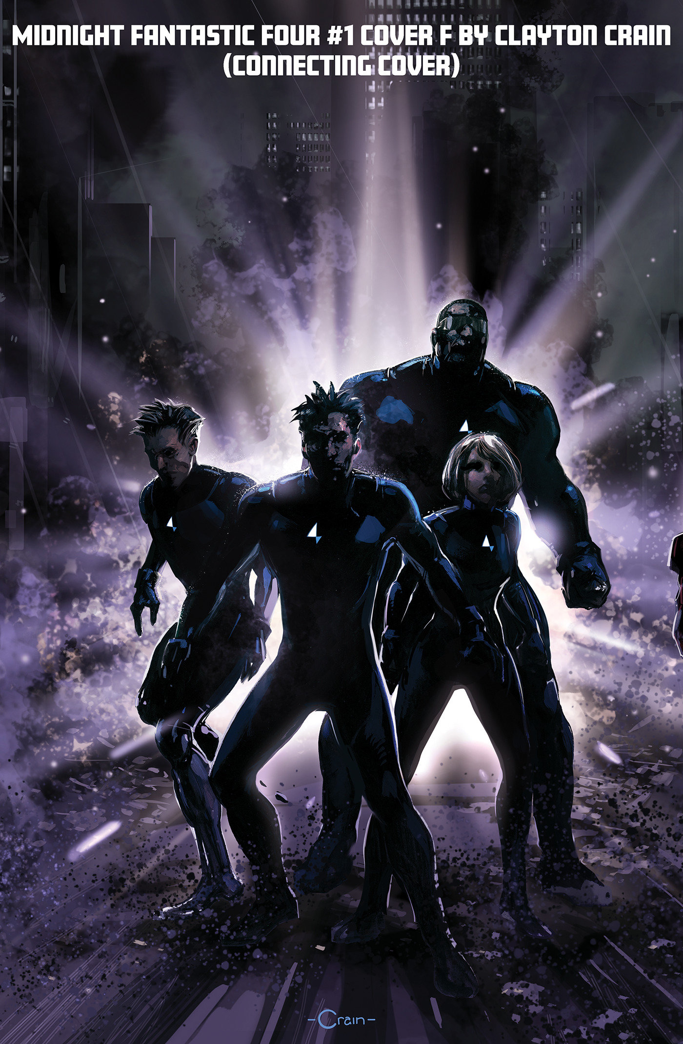 Midnight Fantastic Four #1 Cover F Clayton Crain 3 Part Connecting Variant