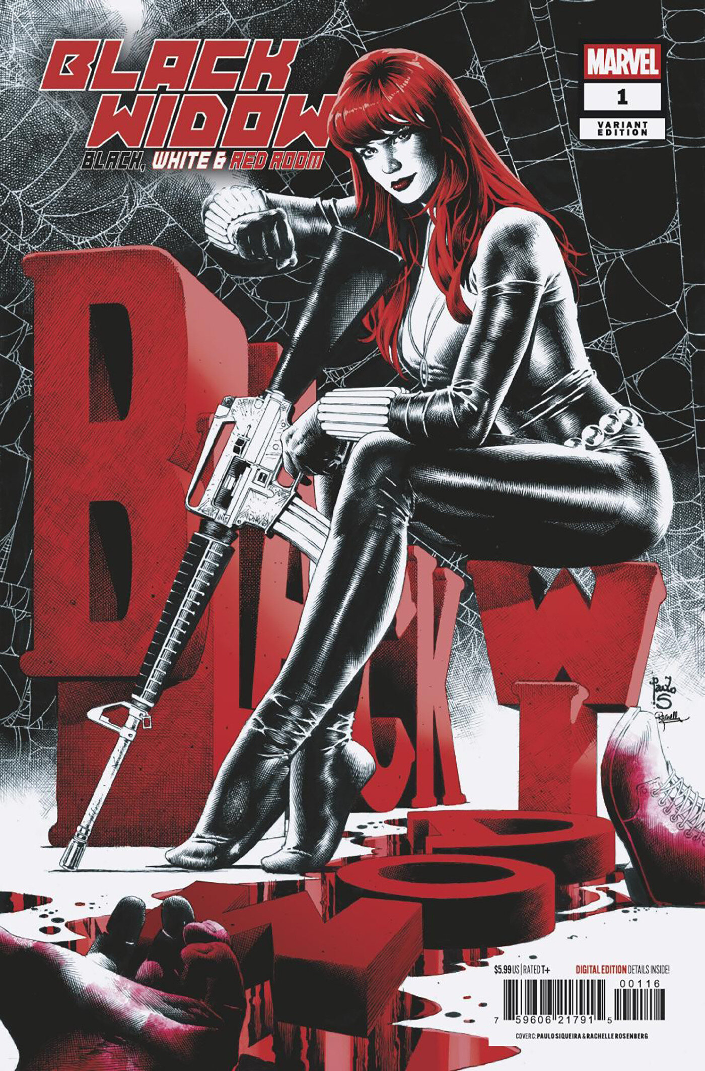 Black Widow: Black, White & Red Room #1 Cover C Paulo Siqueira 1 in 25 Variant