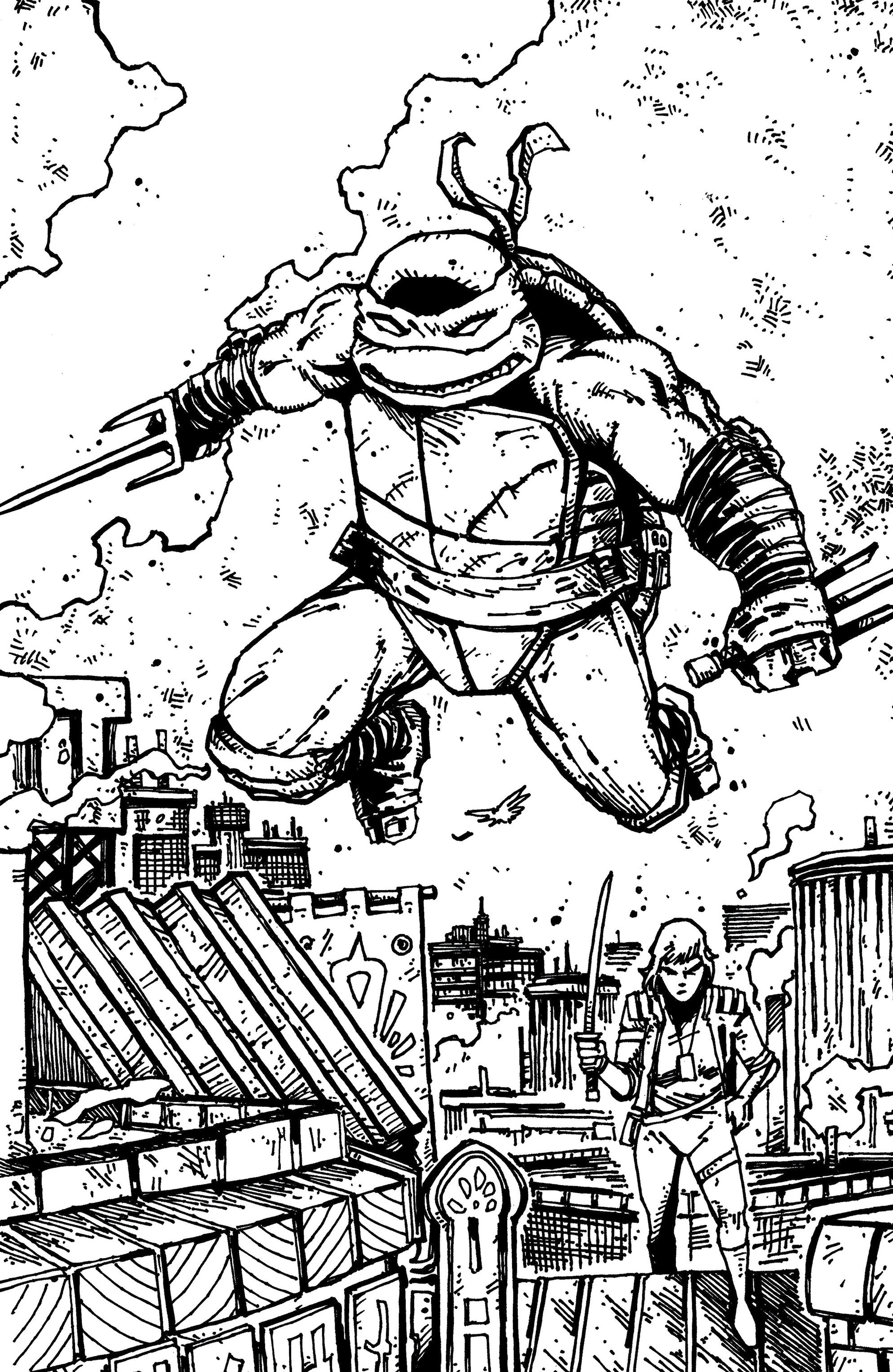 Teenage Mutant Ninja Turtles #22 Variant RI (10) (Eastman & Bishop B&W Full Art)