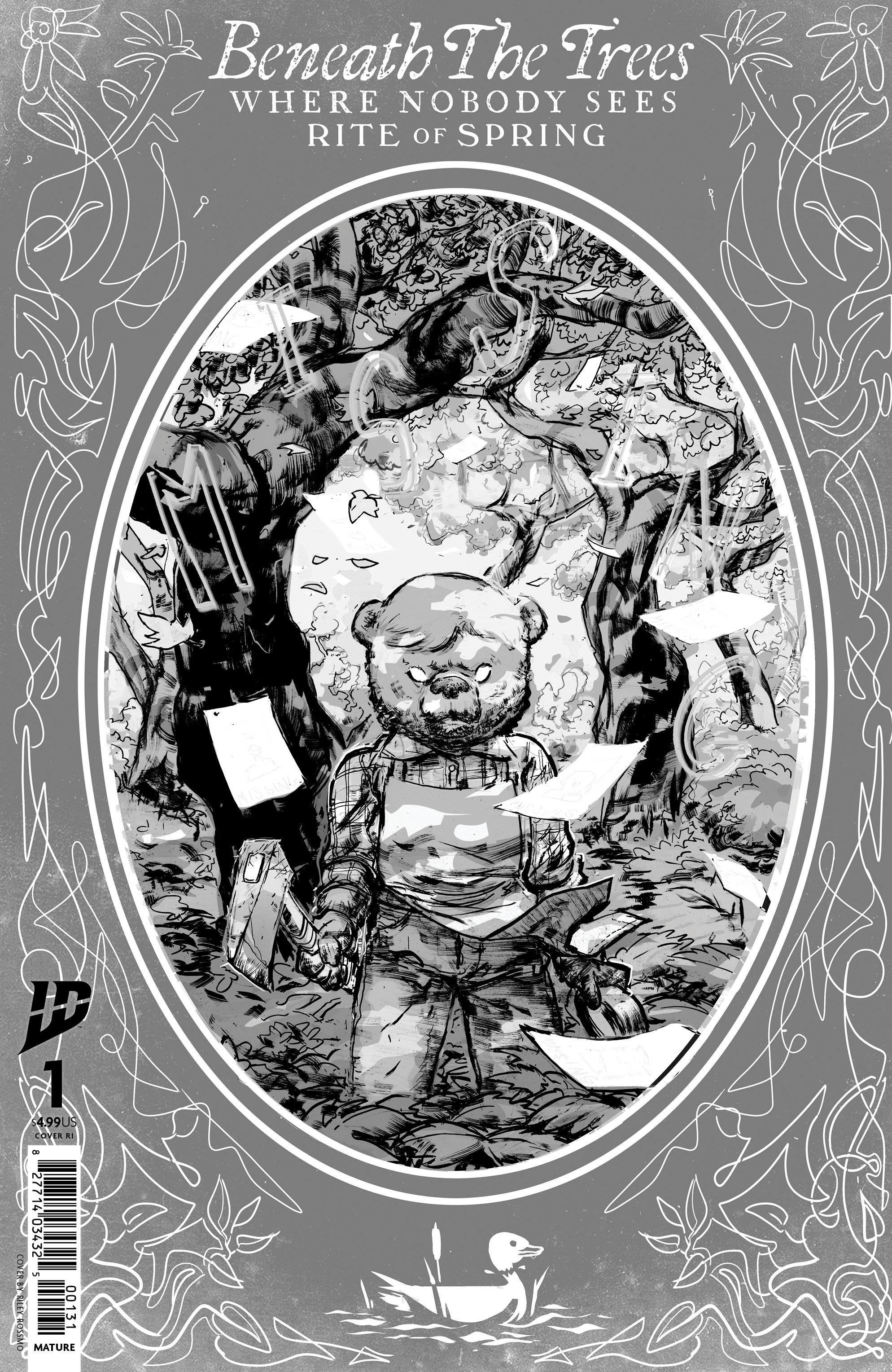 Beneath the Trees Where Nobody Sees: Rite of Spring #1 Variant RI (50) (Rossmo Storybook Variant B&W)