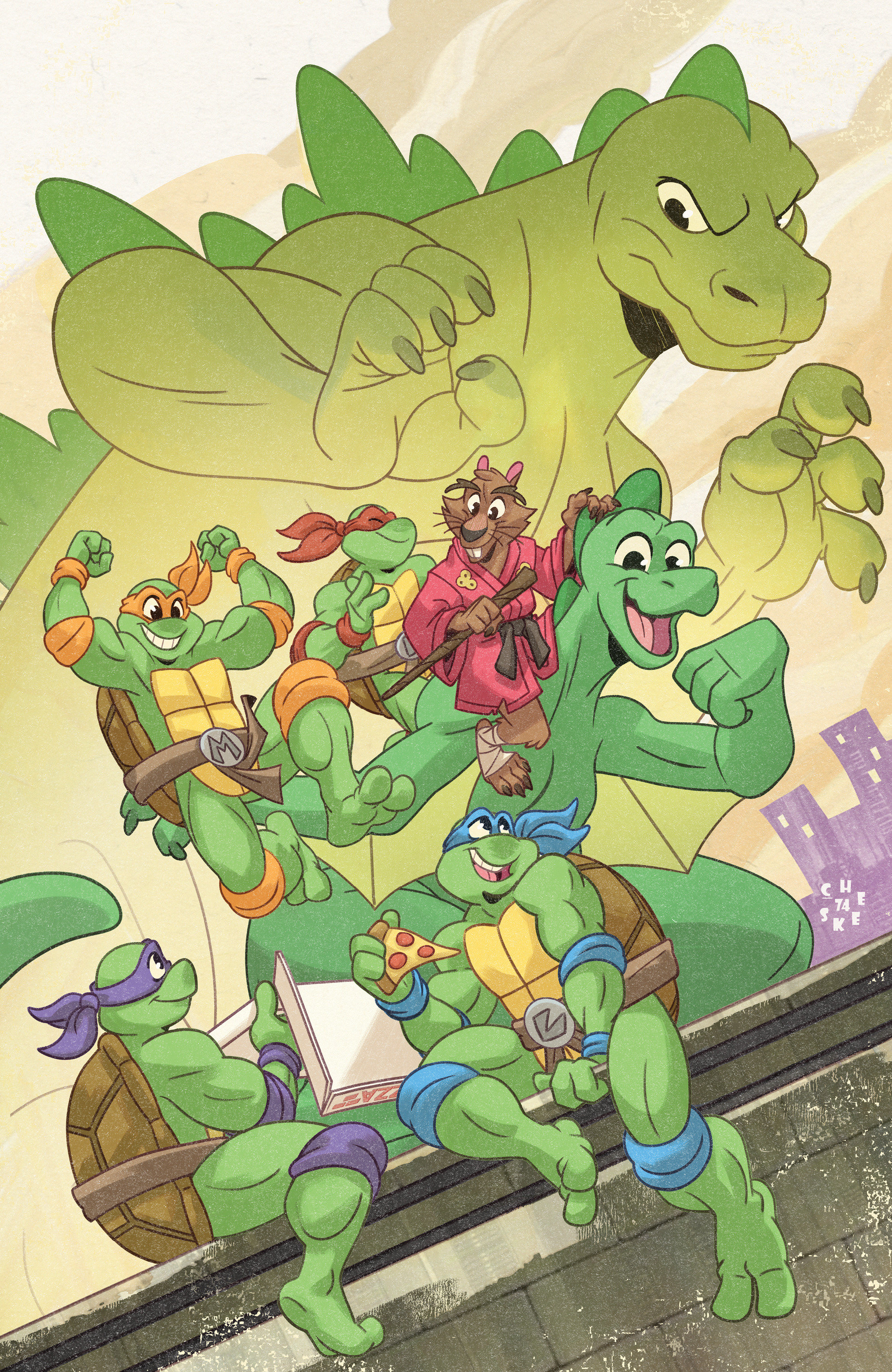 Weekly Pull list - Teenage Mutant Ninja Turtles x Godzilla #1 Variant RI (50) (Galloway Full Art)
