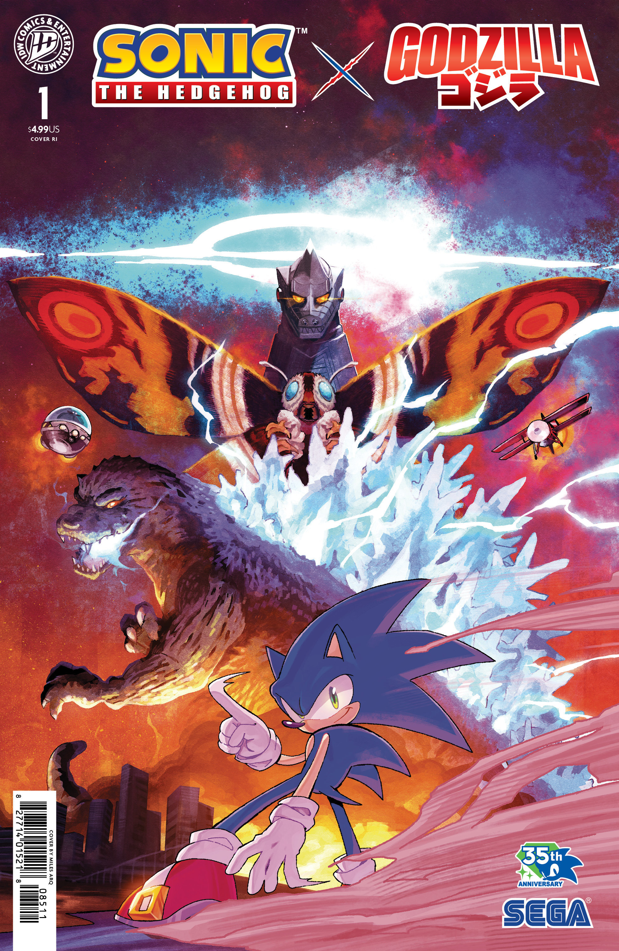 Sonic The Hedgehog X Godzilla #1 Variant Ri (50) (Arq)