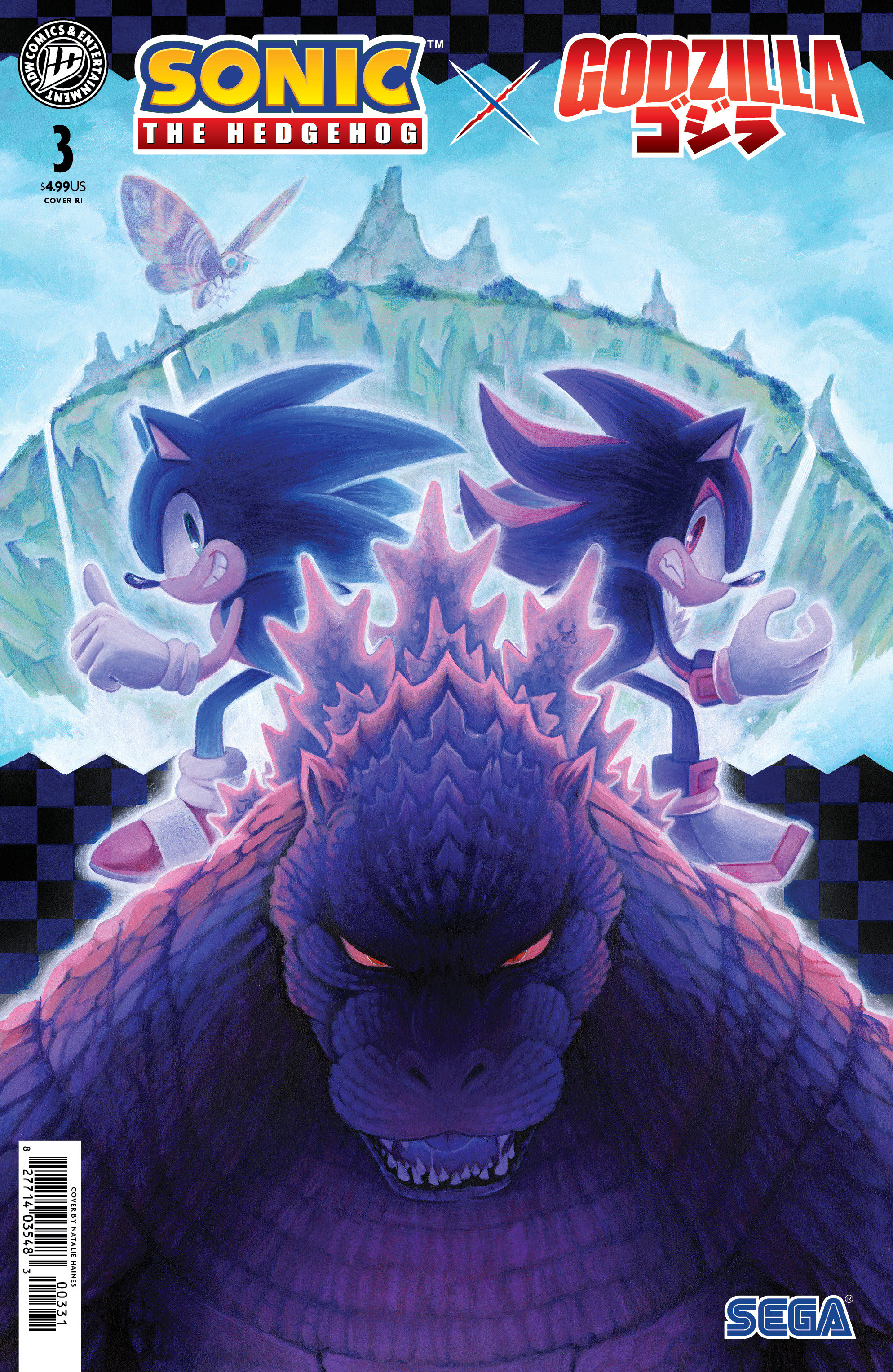 Sonic The Hedgehog X Godzilla #3 Variant Ri (15) (Haines)