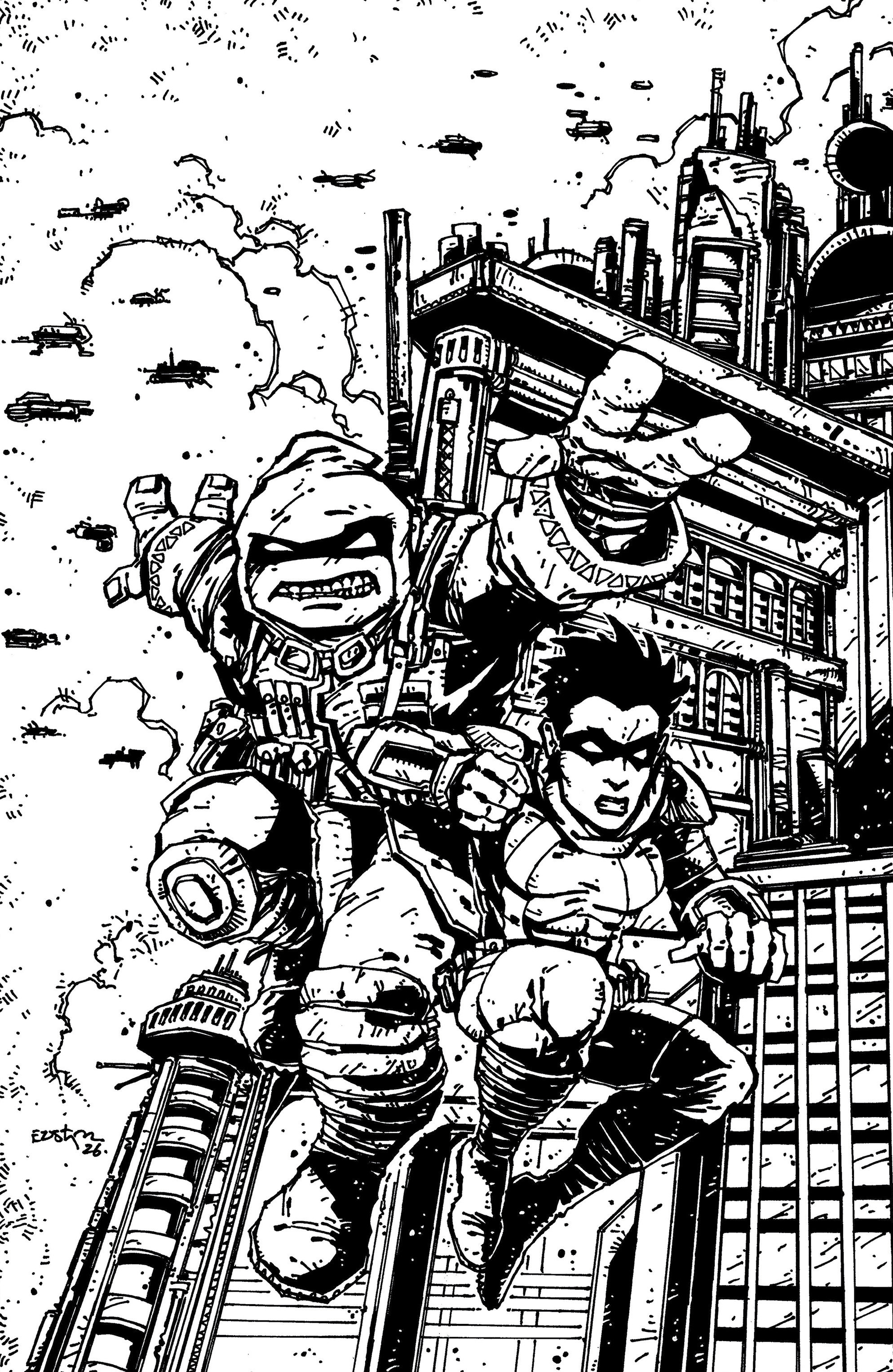 Teenage Mutant Ninja Turtles: The Last Ronin  Training Day Variant Ri (50) (Eastman Full Art Black & White)