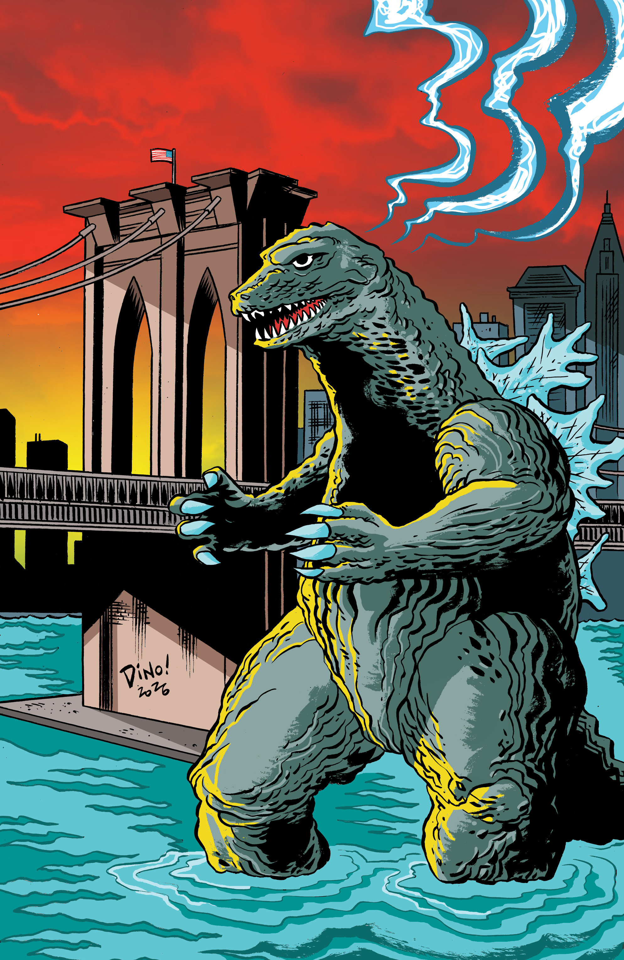 Godzilla vs. America: New York City Variant Ri (10) (Haspiel Full Art)