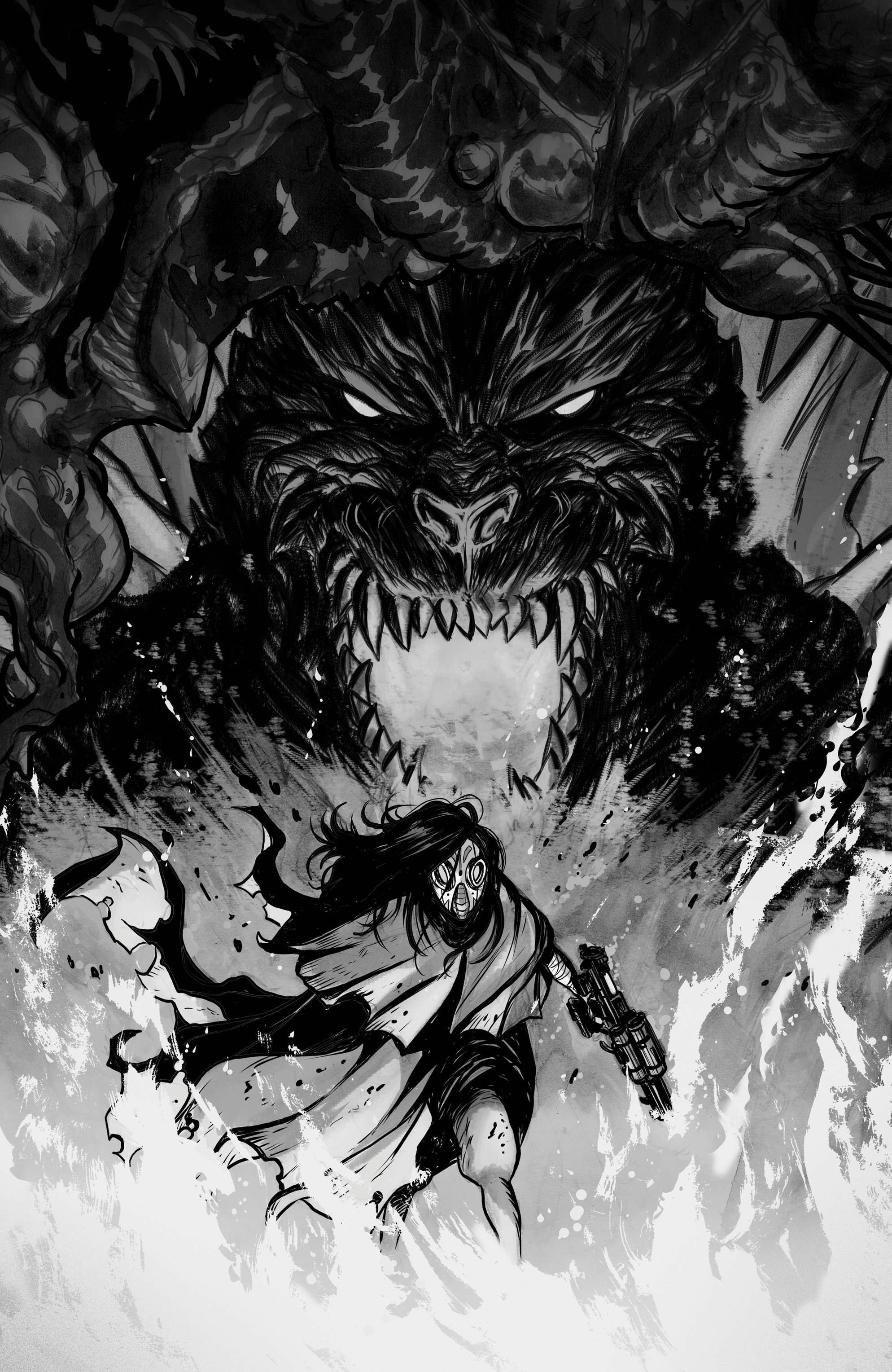 Godzilla: Revenge Of The Deadzone [Kai Sei Era] #2 Variant Ri (10) (Tunica Black & White Full Art)