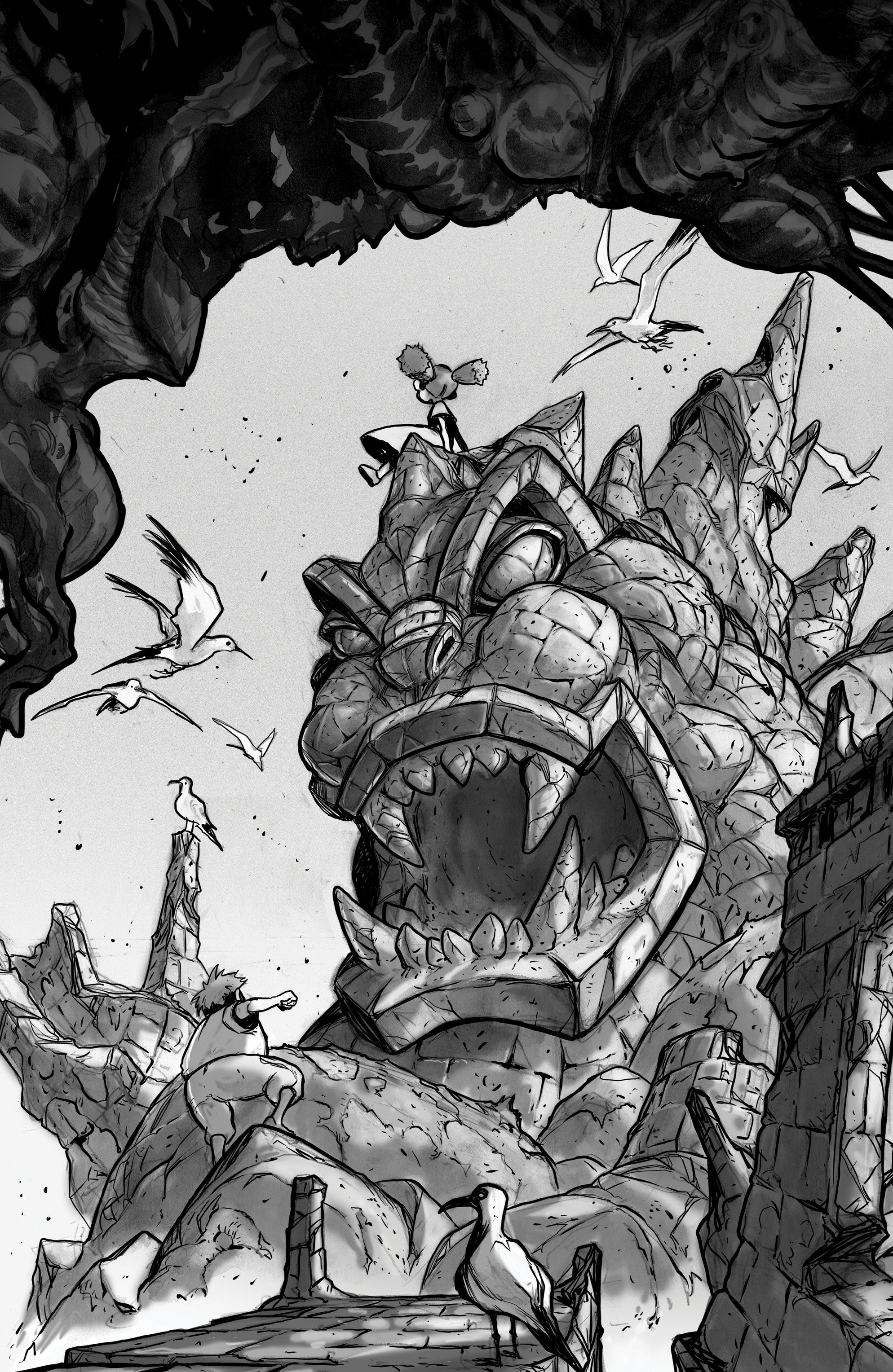 Godzilla: Revenge Of The Deadzone [Kai Sei Era] #3 Variant Ri (10) (Tunica Black & White Full Art)