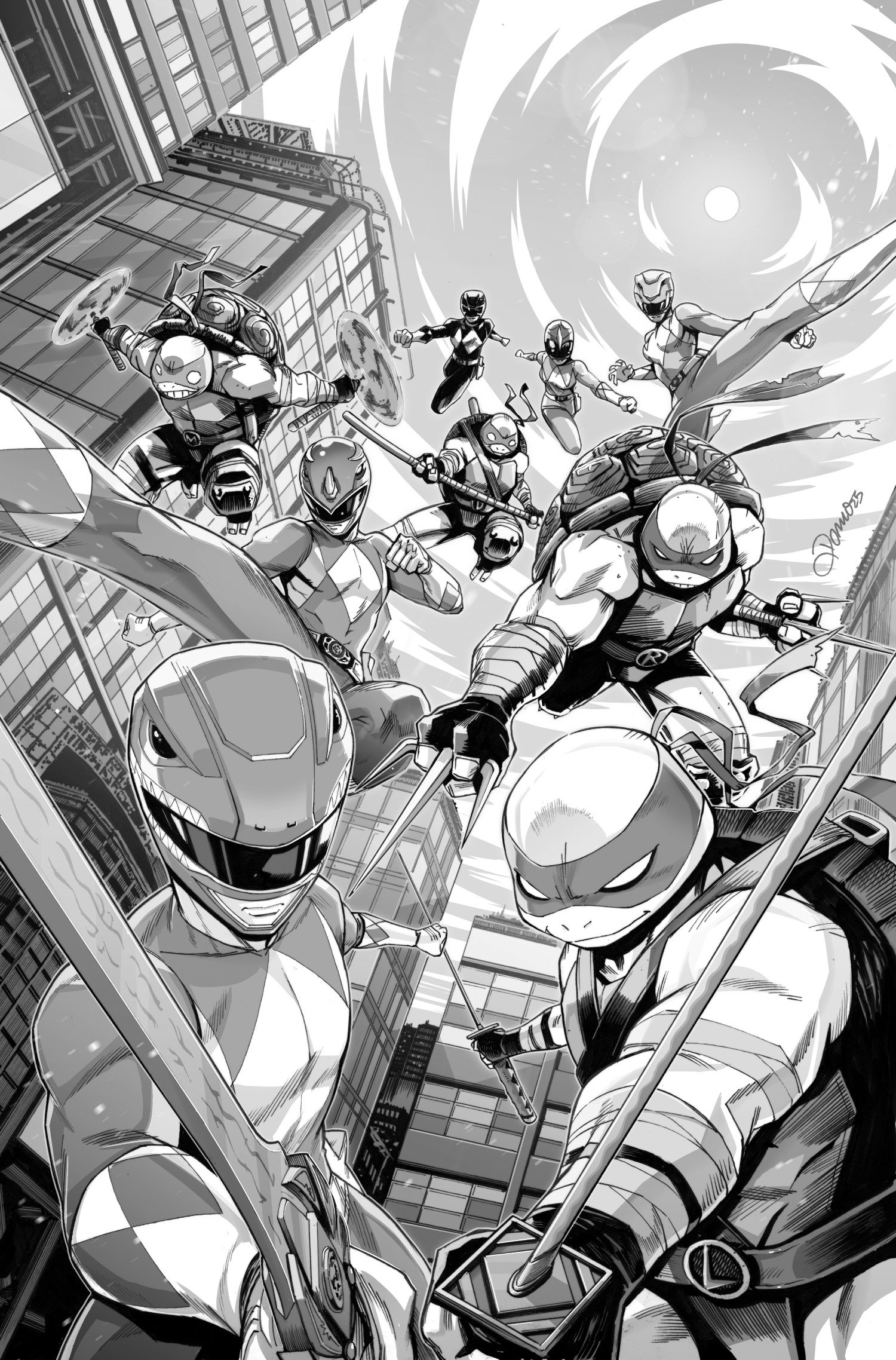 Mighty Morphin Power Rangers/ Teenage Mutant Ninja Turtles III #1 G 1:10 INCV (Full Art, Zonno)