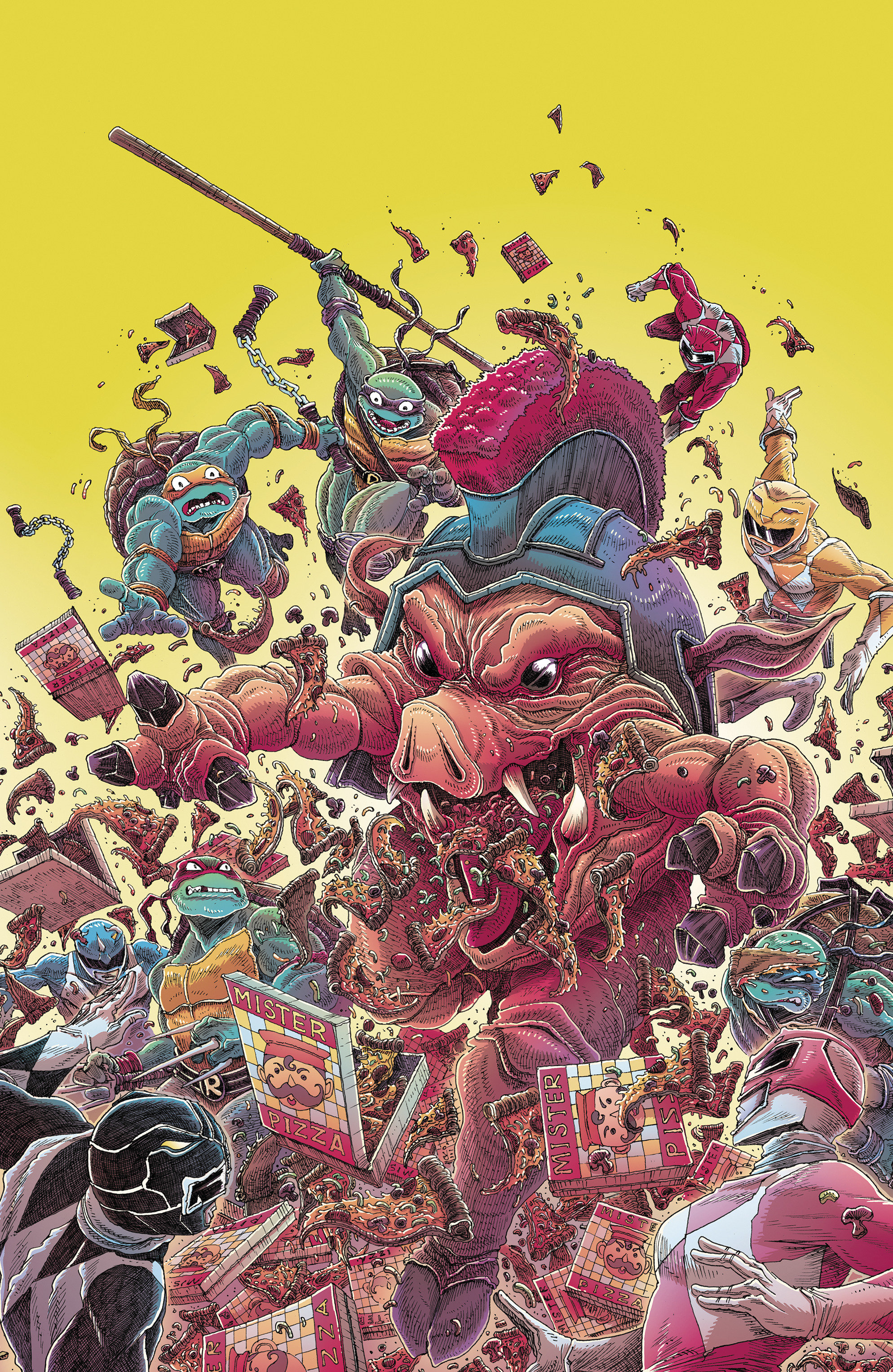 Mighty Morphin Power Rangers/ Teenage Mutant Ninja Turtles III #1 I 1:25 INCV (Full Art, Stokoe)