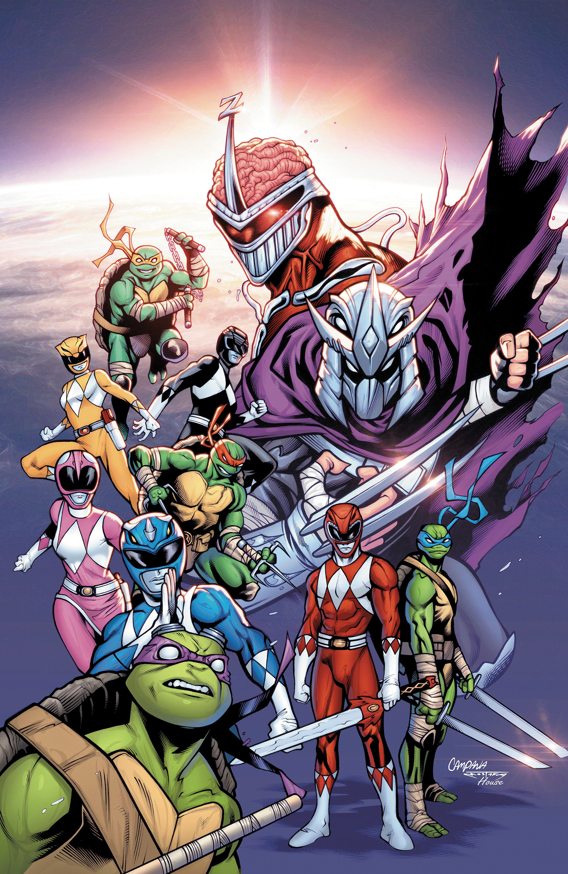 Weekly Pull list - Mighty Morphin Power Rangers/Teenage Mutant Ninja Turtles III #3 G 1:50 INCV (Full Art, Campana)