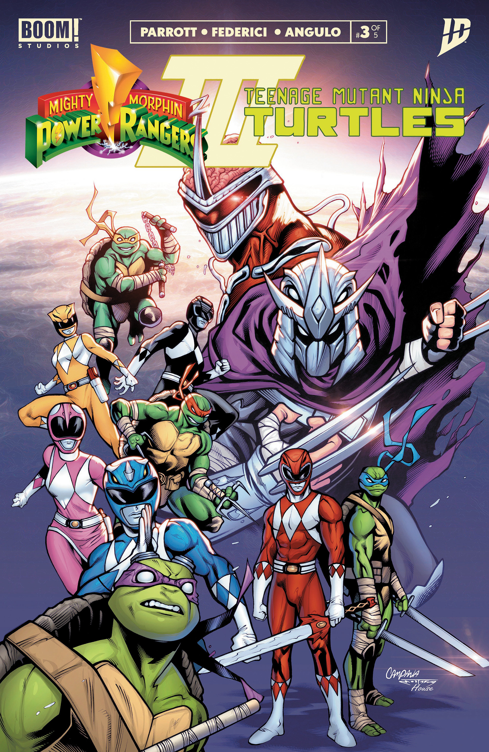 Weekly Pull list - Mighty Morphin Power Rangers/Teenage Mutant Ninja Turtles III #3 J FOC Reveal Variant (Dressed, TBA)