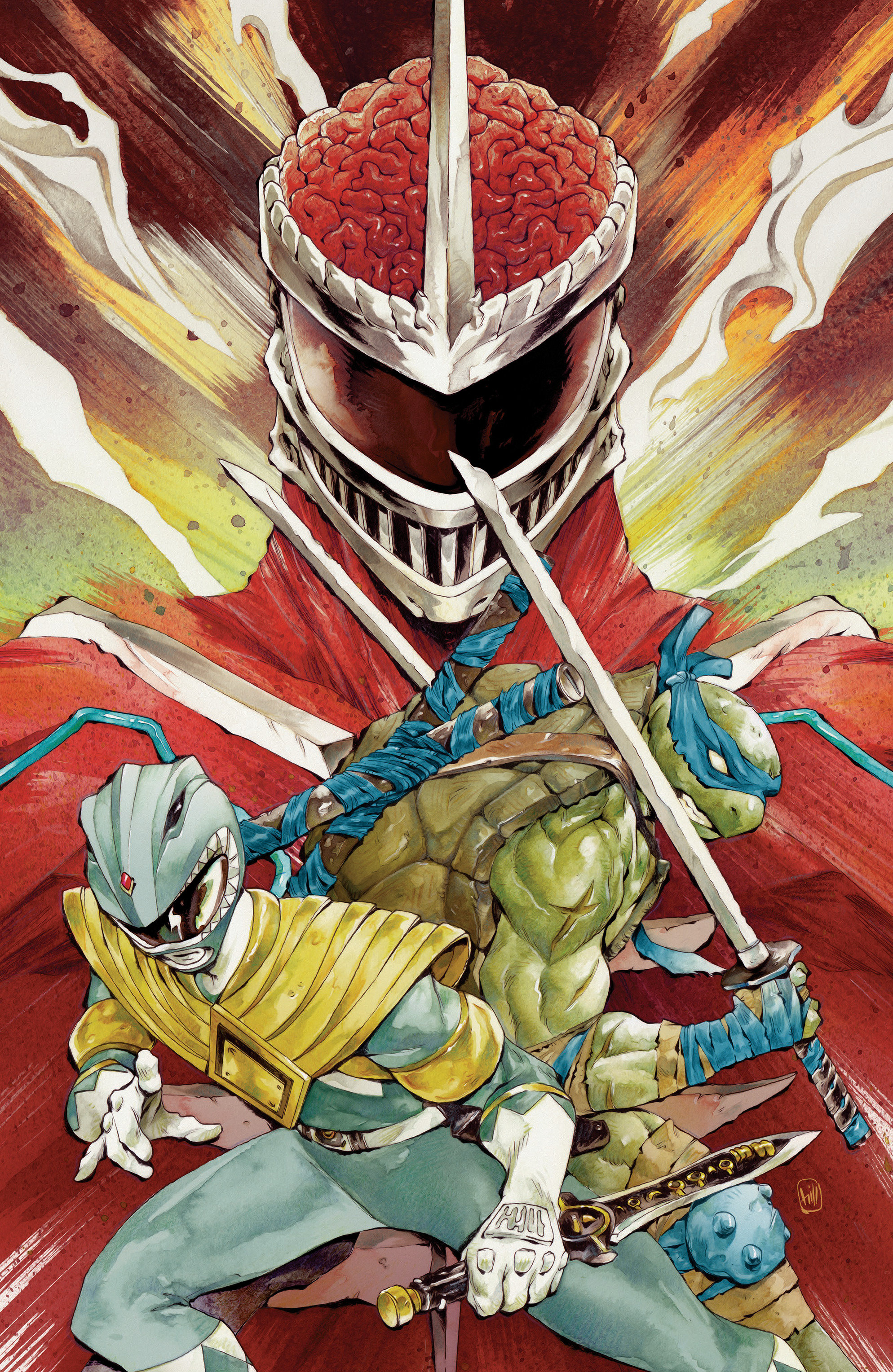 Weekly Pull list - Mighty Morphin Power Rangers/Teenage Mutant Ninja Turtles III #4 H 1:100 INCV Variant (Full Art, Foil, Hill)