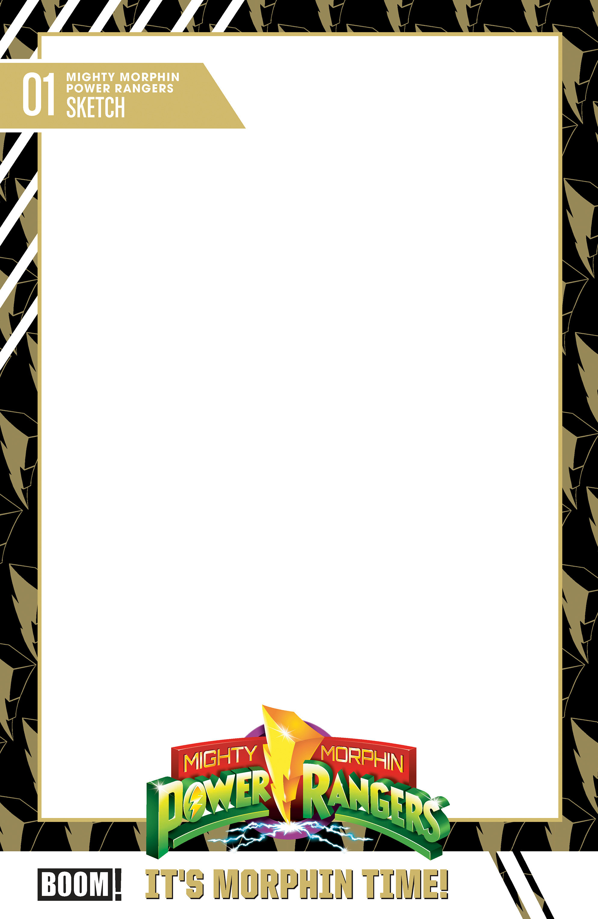 Mighty Morphin Power Rangers (2026) #1 D Trading Card Blank Sketch Variant